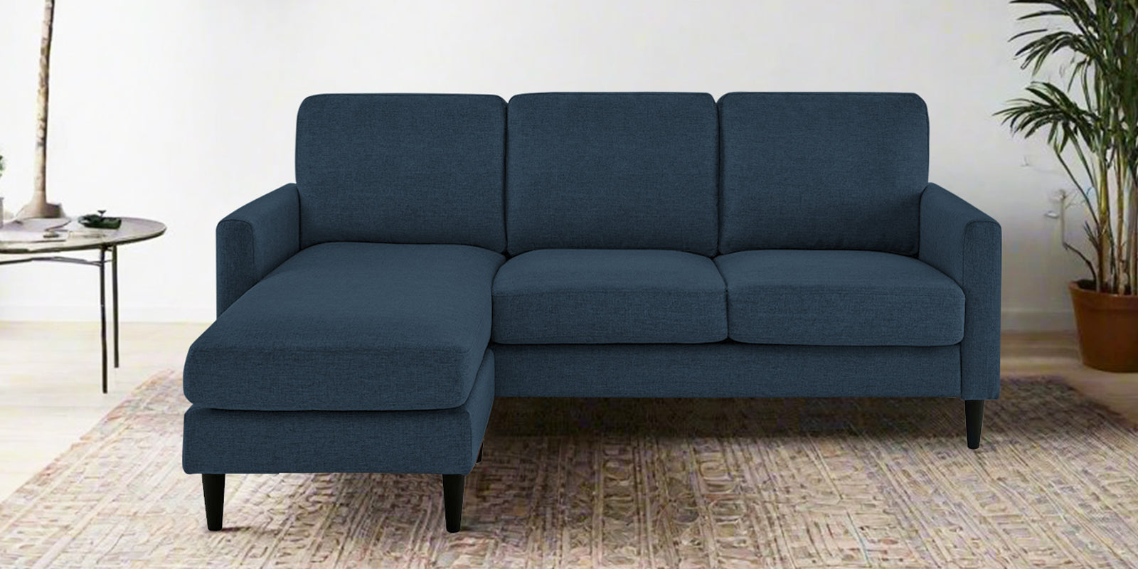 Romie Fabric RHS Sectional Sofa (2+Lounger) In Light Blue Colour - Febonic Living