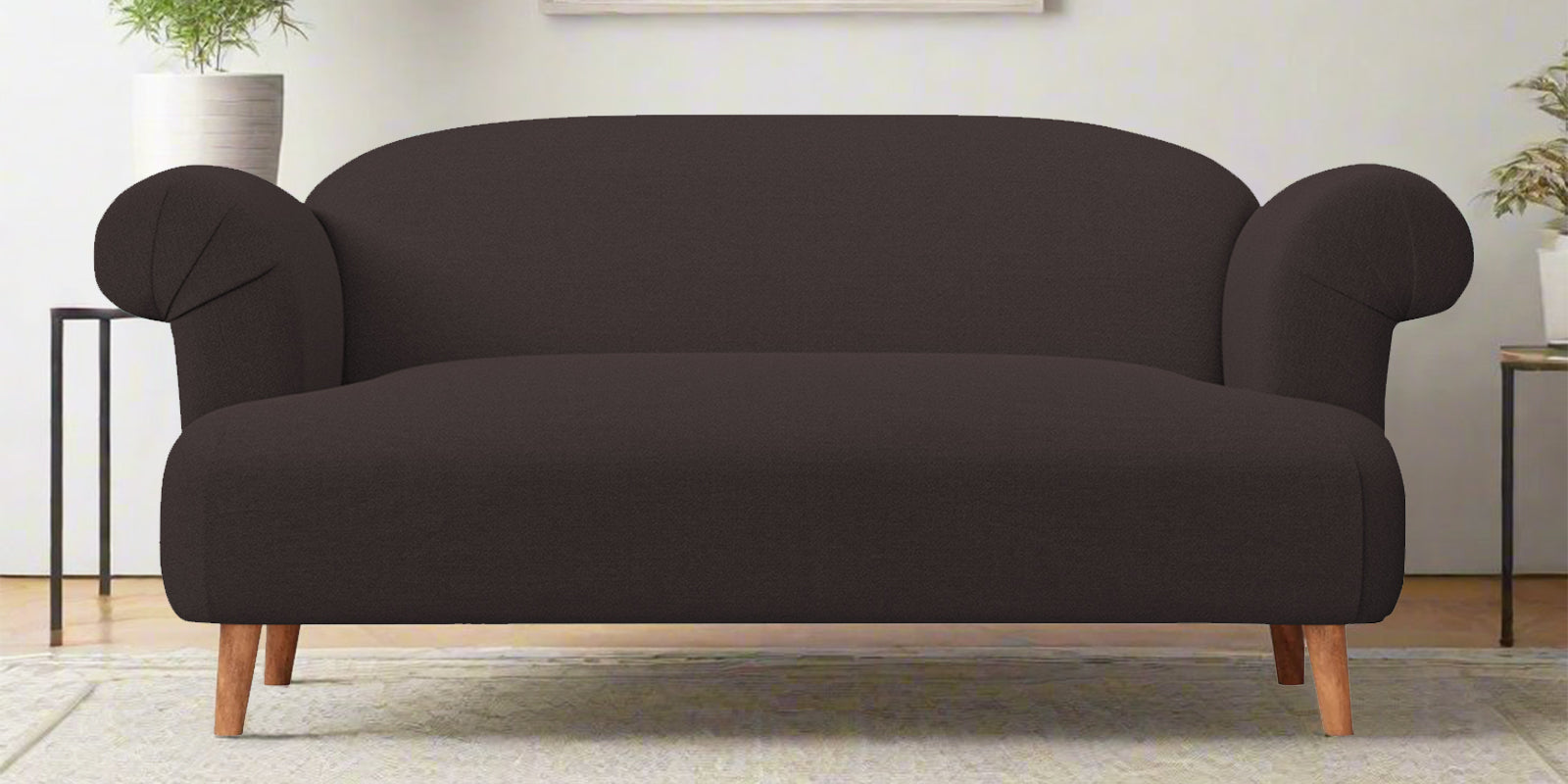 Barber Fabric 2 Seater Sofa In Pebble Brown Colour - Febonic Living