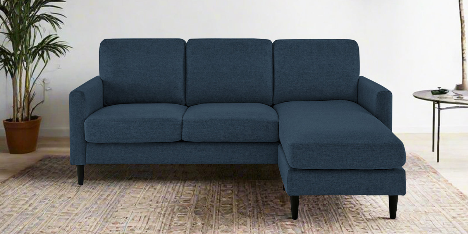 Romie Fabric LHS Sectional Sofa (2+Lounger) In Light Blue Colour - Febonic Living