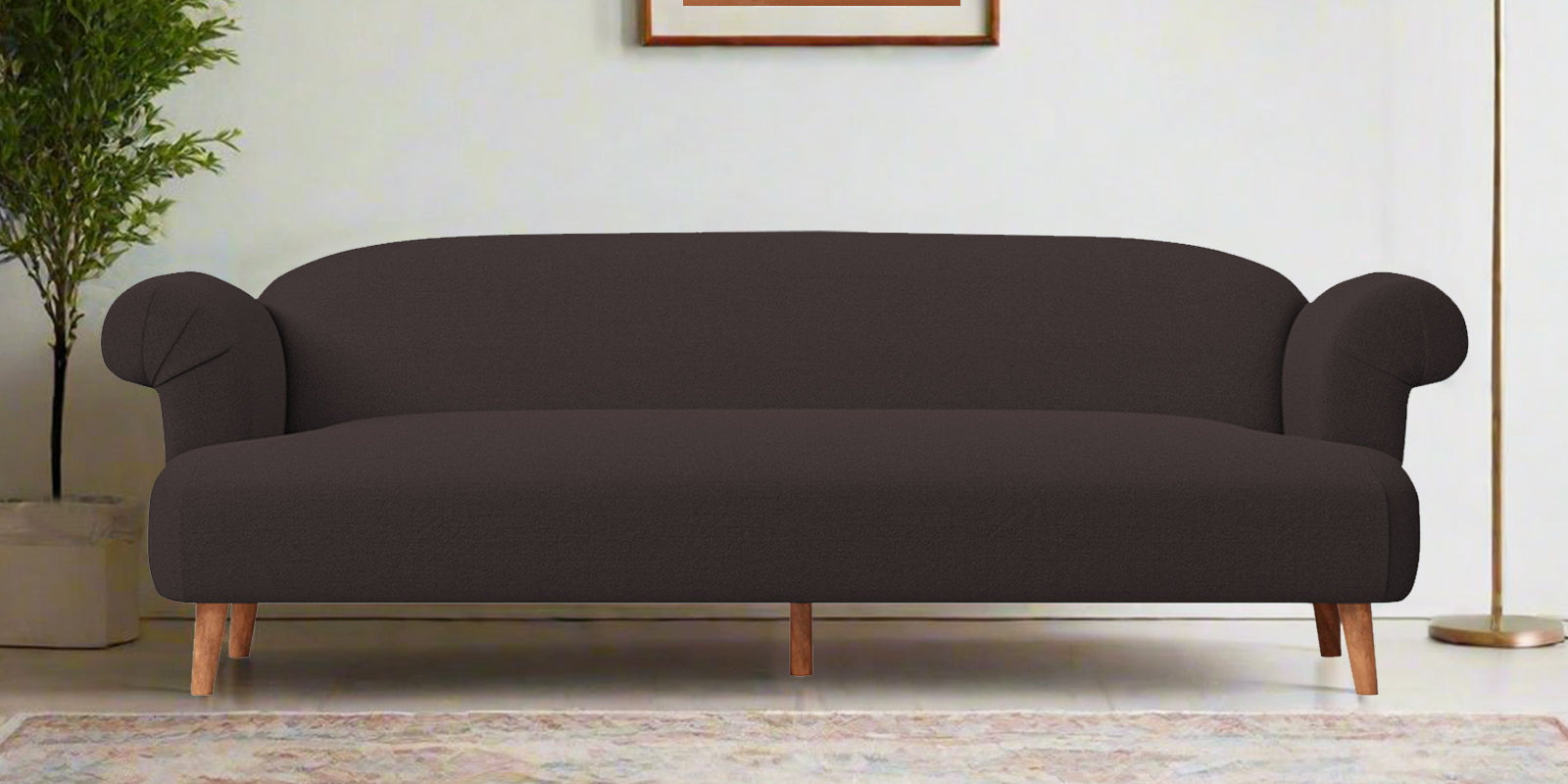 Barber Fabric 3 Seater Sofa In Pebble Brown Colour - Febonic Living