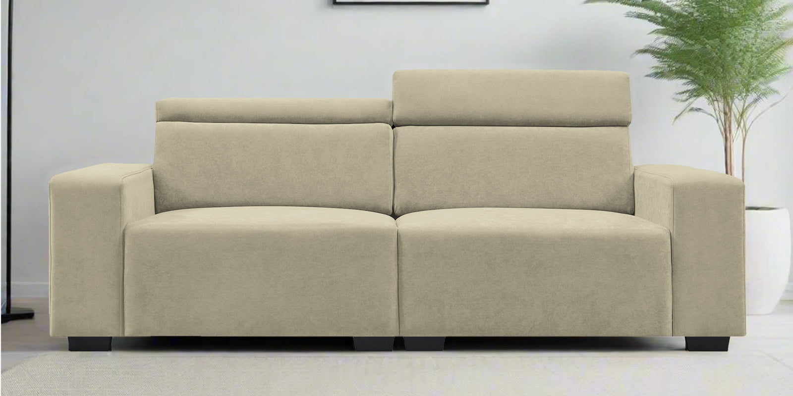 Hiro Fabric 2 Seater Sofa In Carnival Beige Colour - Febonic Living
