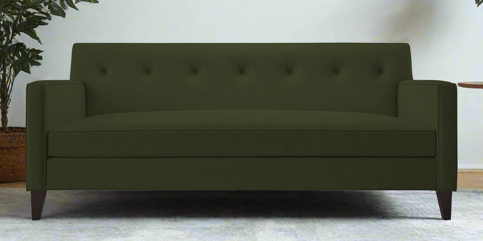 Miller Fabric 3 Seater Sofa In Olive Green Colour - Febonic Living