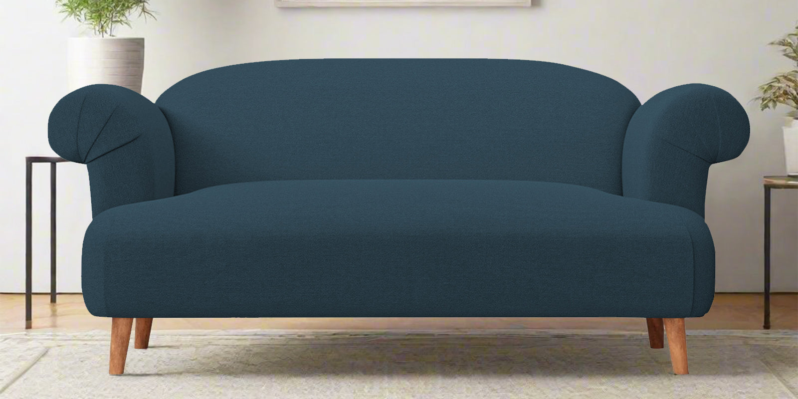 Barber Fabric 2 Seater Sofa In Cool Blue Colour - Febonic Living