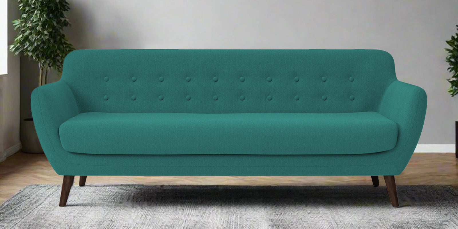 Goofy Fabric 3 Seater Sofa In Sea Green Colour - Febonic Living