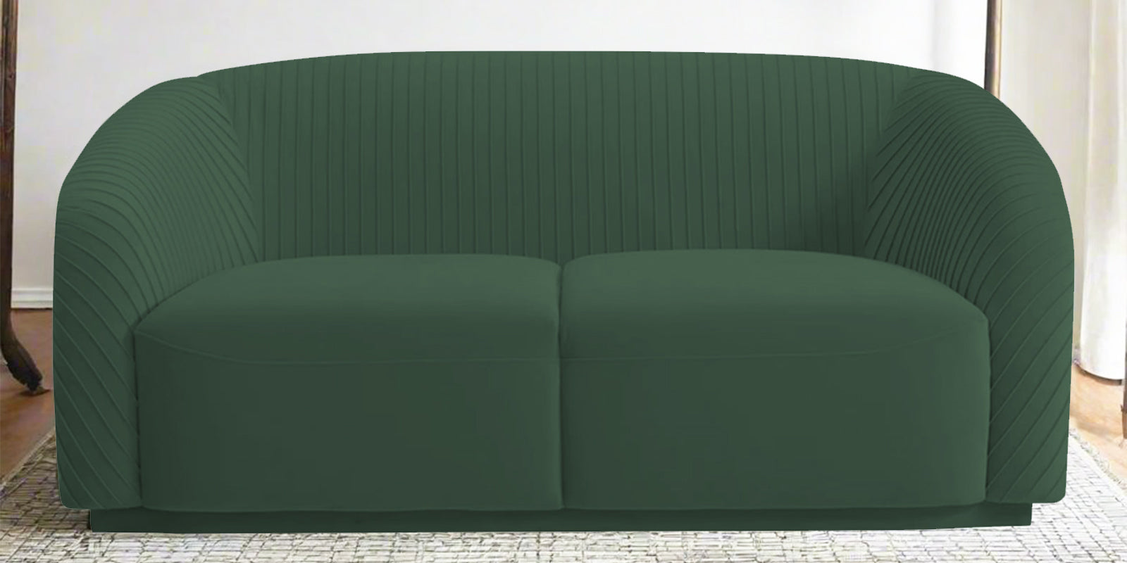 Yara Velvet Fabric 2 Seater Sofa In Amazon Green Colour - Febonic Living