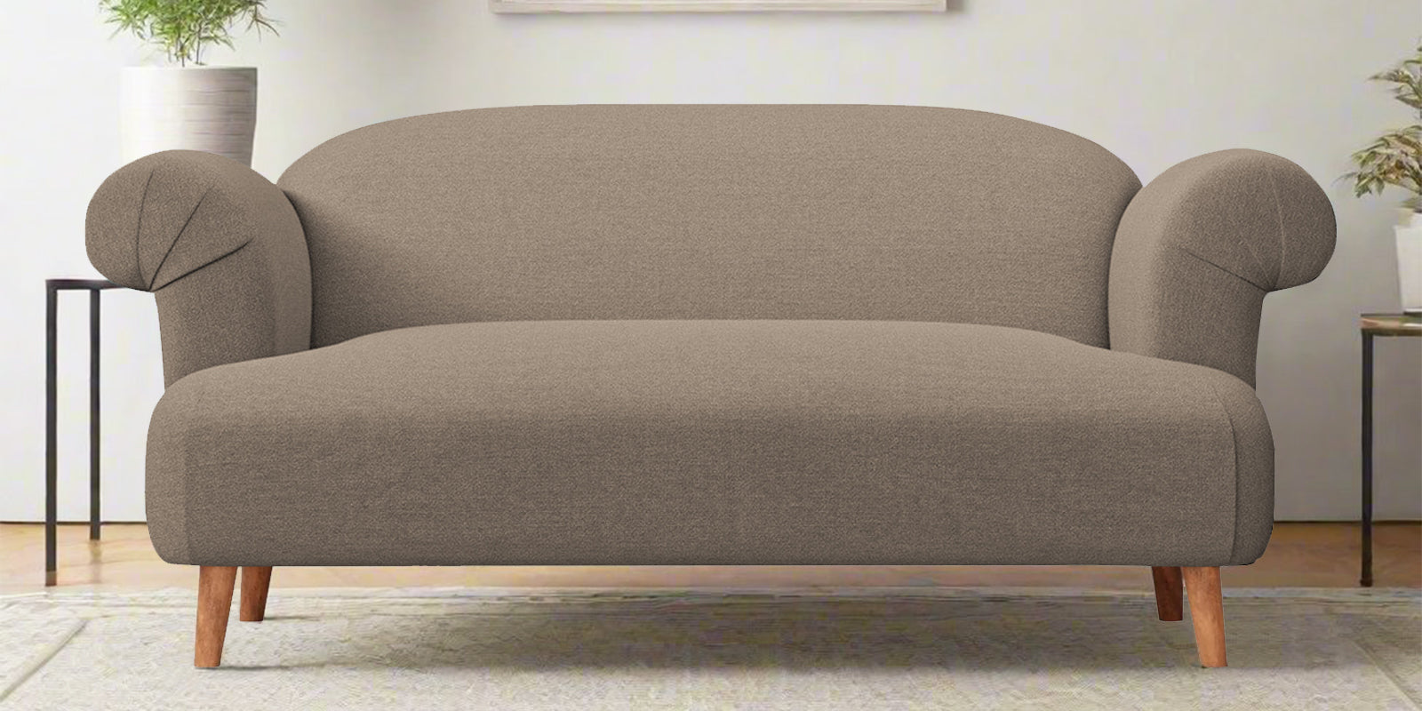 Barber Fabric 2 Seater Sofa In Hazel Beige Colour - Febonic Living