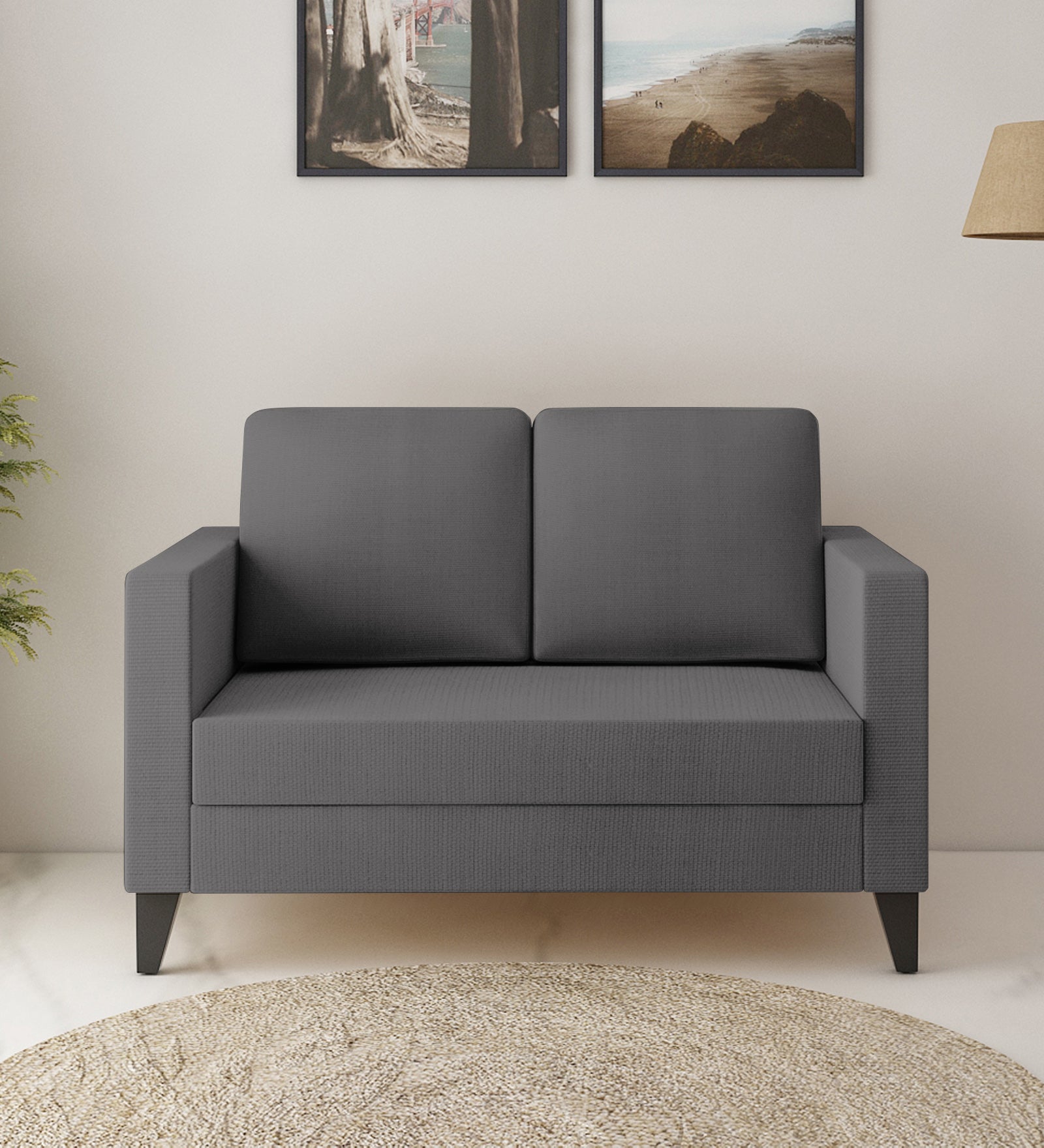 Nori Fabric 2 Seater Sofa In Sudo Grey Colour - Febonic Living