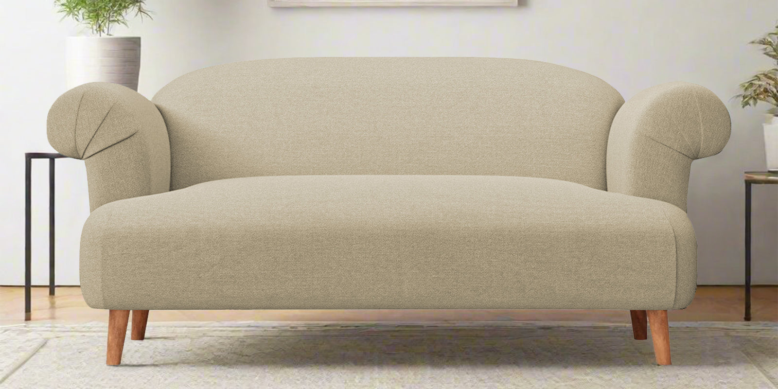 Barber Fabric 2 Seater Sofa In Honey Beige Colour - Febonic Living