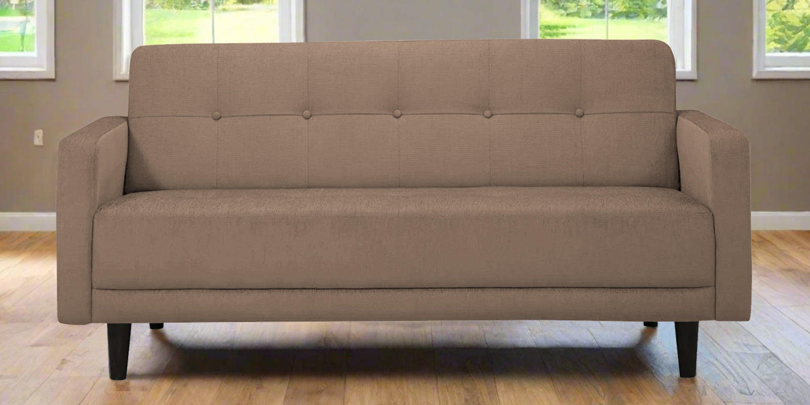 Noha Fabric 2 Seater Sofa In Cookie Beige Colour - Febonic Living