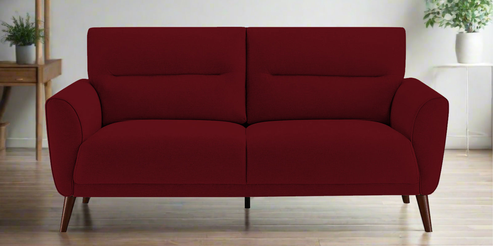 Castro Fabric 2 Seater Sofa In Ruby Red Colour - Febonic Living