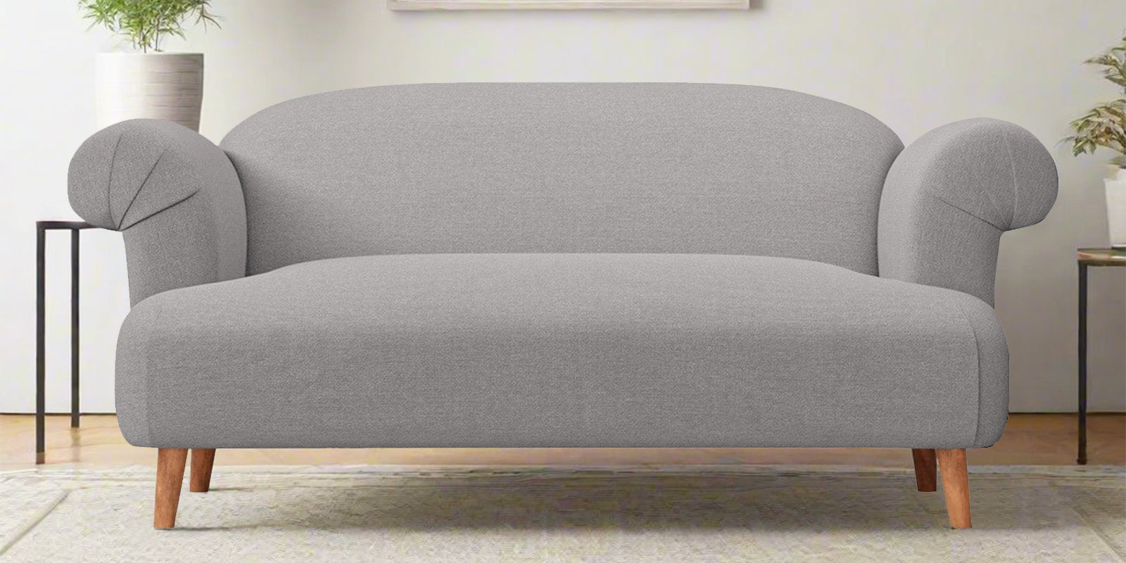 Barber Fabric 2 Seater Sofa In Silver Greyy Colour - Febonic Living