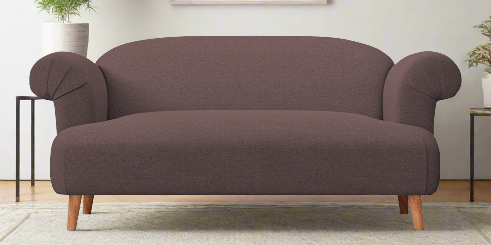 Barber Fabric 2 Seater Sofa In Night Brown Colour - Febonic Living
