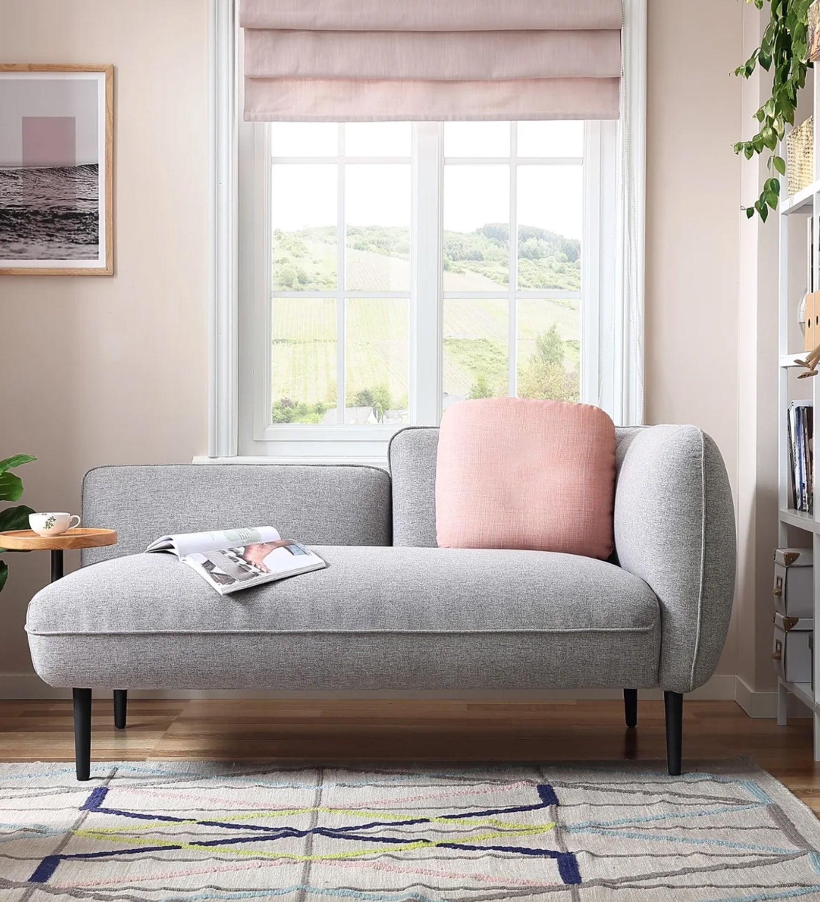 Clark Fabric LHS Chaise Lounger In Lit Grey Colour - Febonic Living