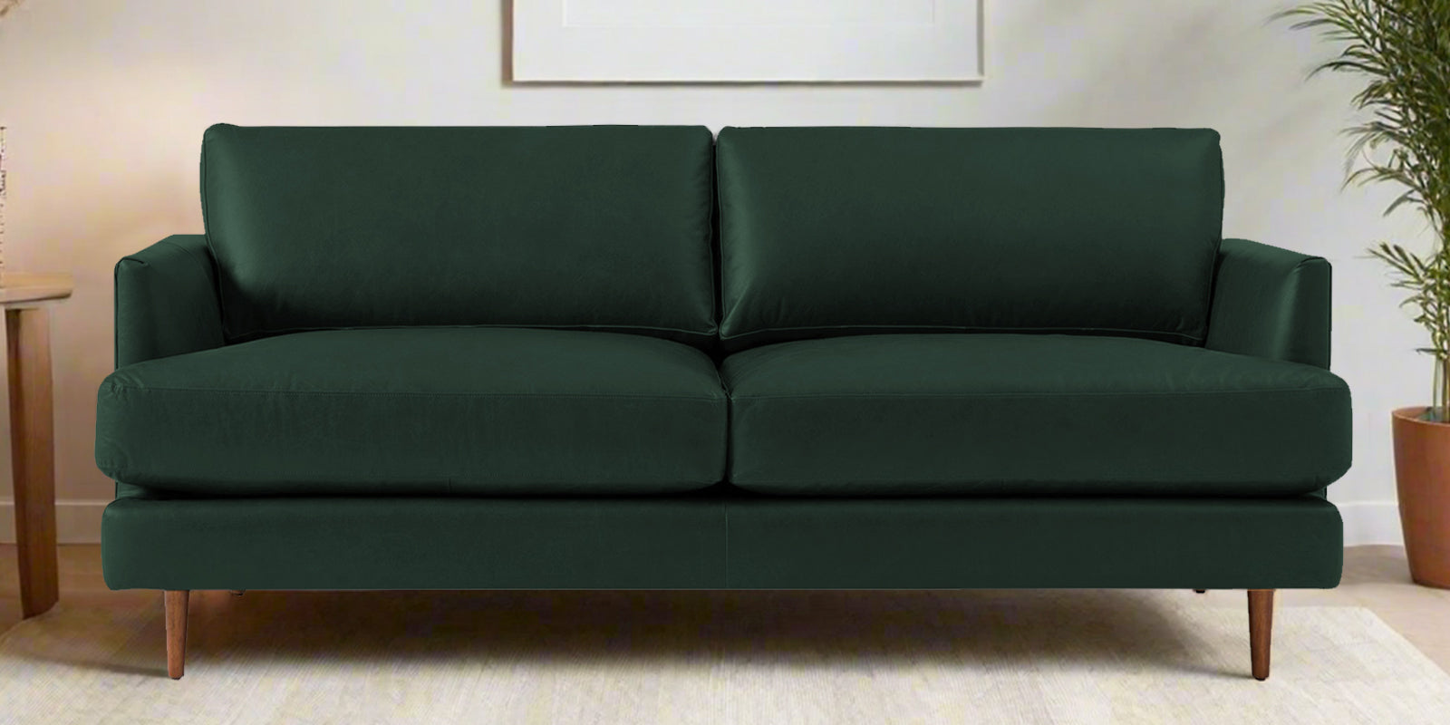 Sterio Leatherette 2 Seater Sofa In Basil Green Colour - Febonic Living