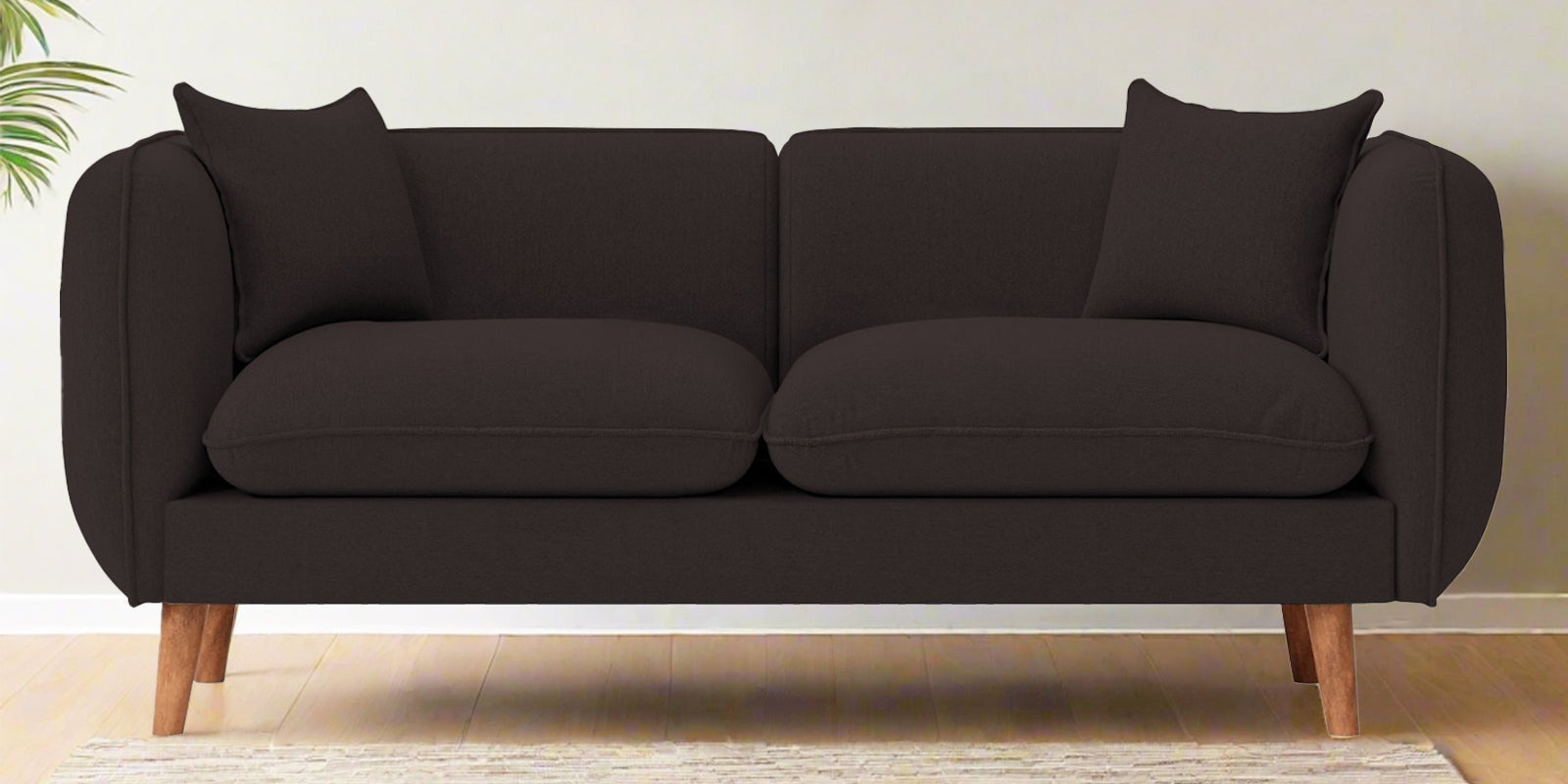 Reva Fabric 2 Seater Sofa In Pebble Brown Colour - Febonic Living