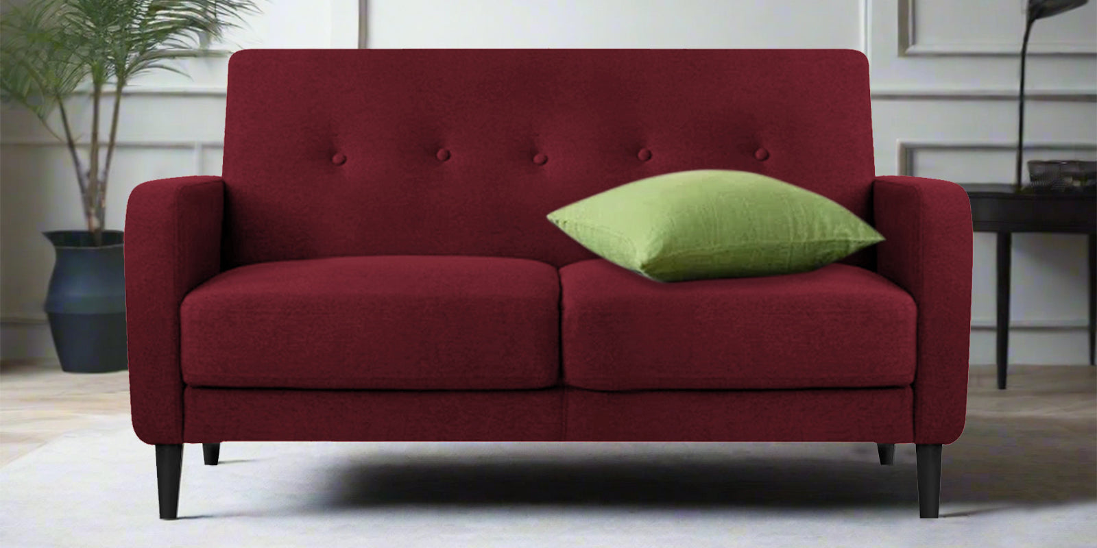 Marq Fabric 2 Seater Sofa In Blood Maroon Colour - Febonic Living