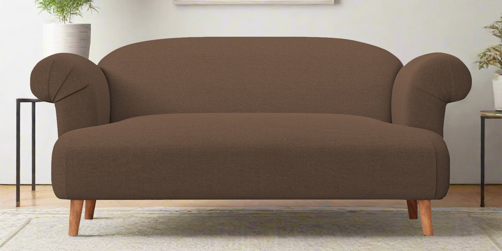 Barber Fabric 2 Seater Sofa In Rose Brown Colour - Febonic Living