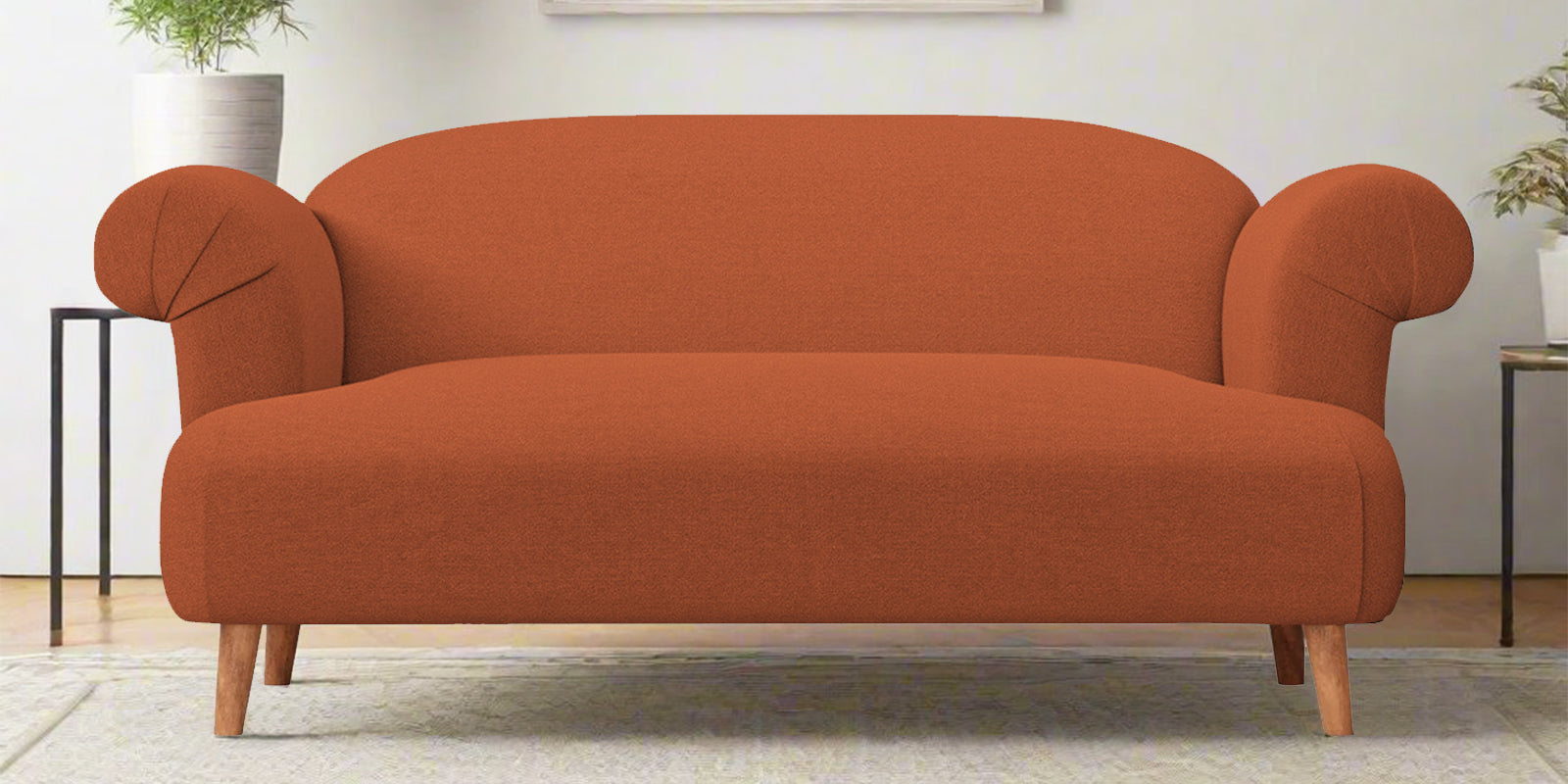 Barber Fabric 2 Seater Sofa In Royal Orange Colour - Febonic Living