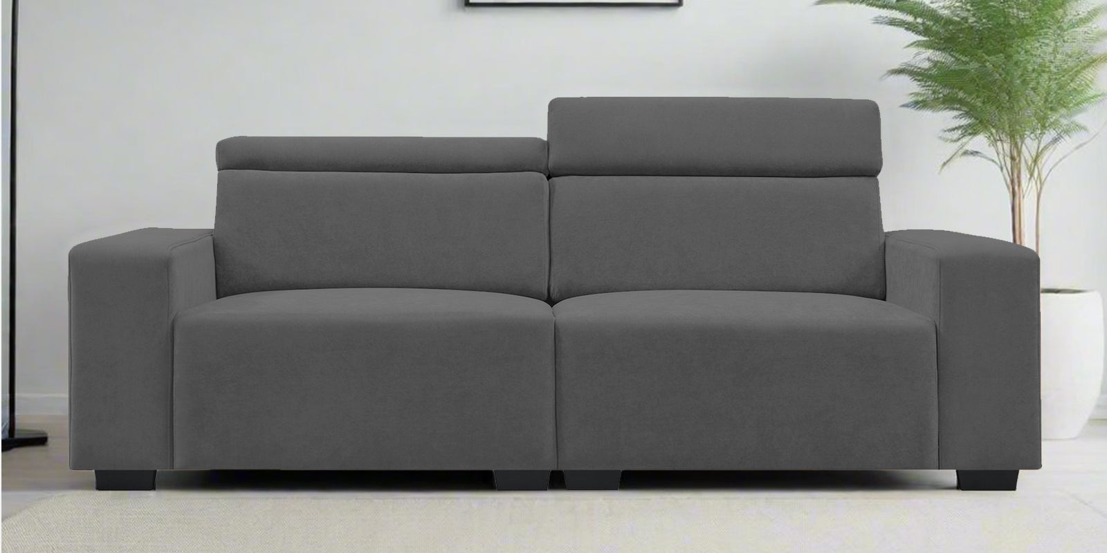 Hiro Fabric 2 Seater Sofa In Dusky Grey Colour - Febonic Living