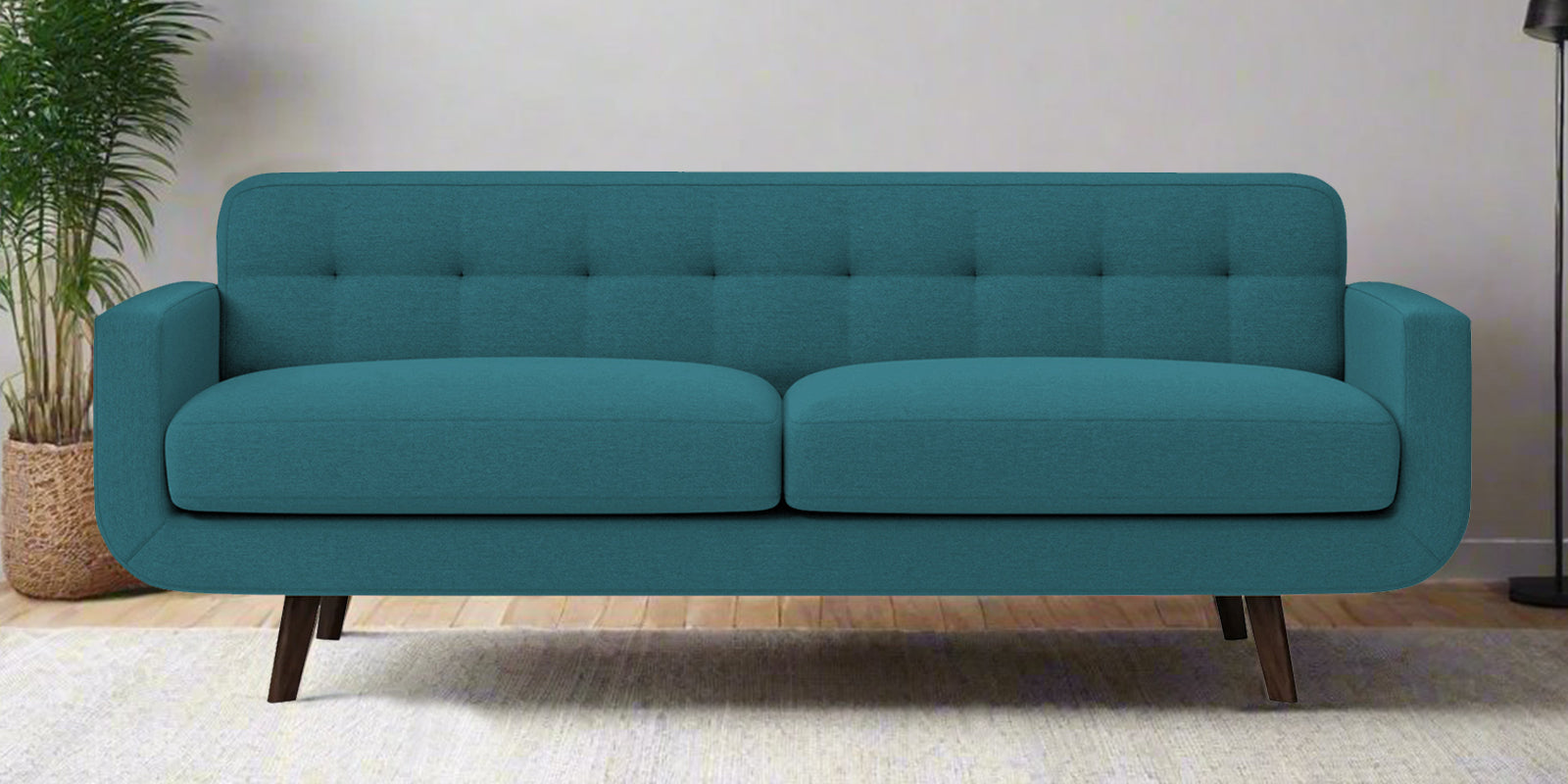 Marsela Fabric 3 Seater Sofa In Water Blue Colour - Febonic Living