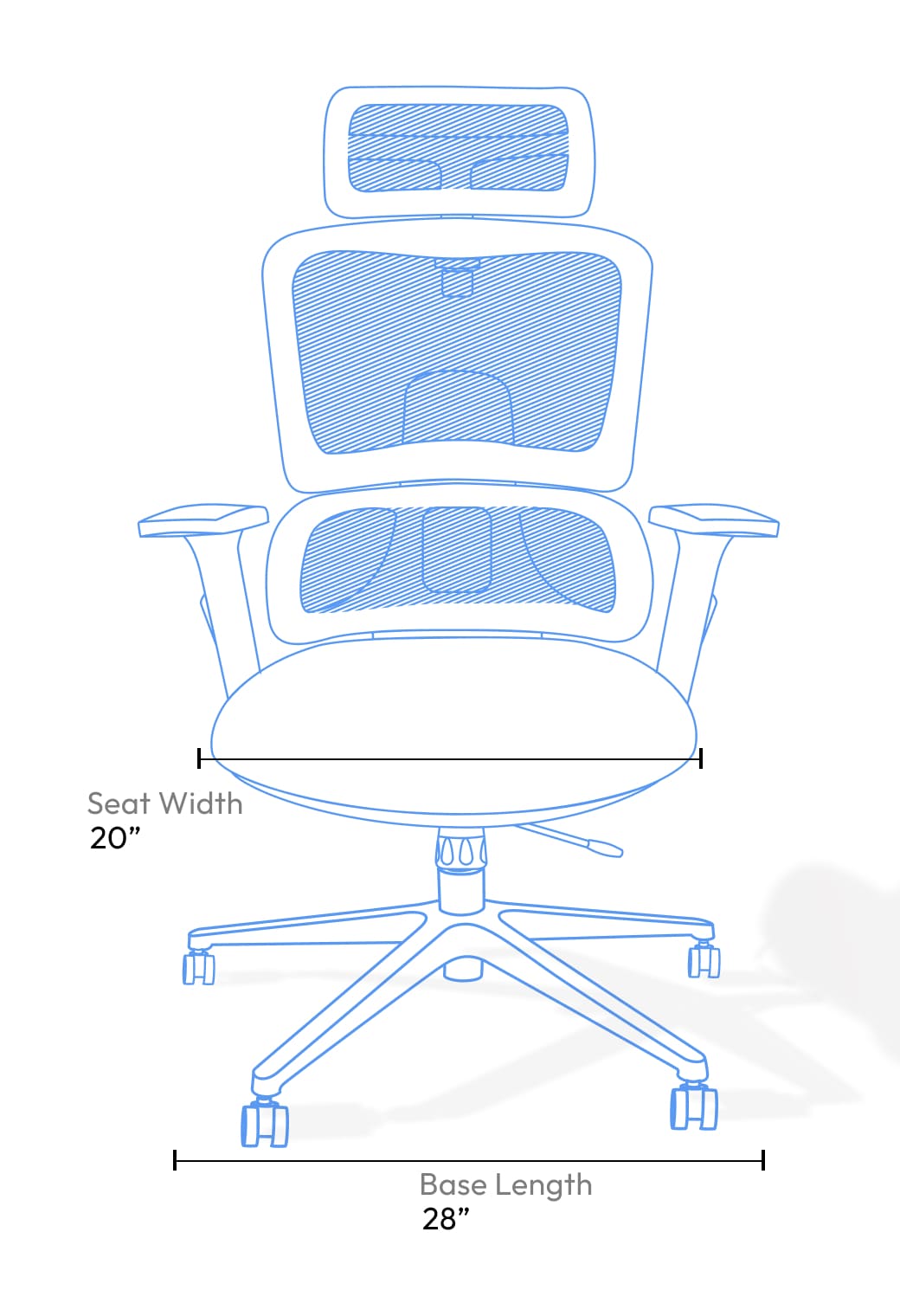 ERO Mesh Ergonomic Office Chair In Latty Grey Colour - Febonic Living