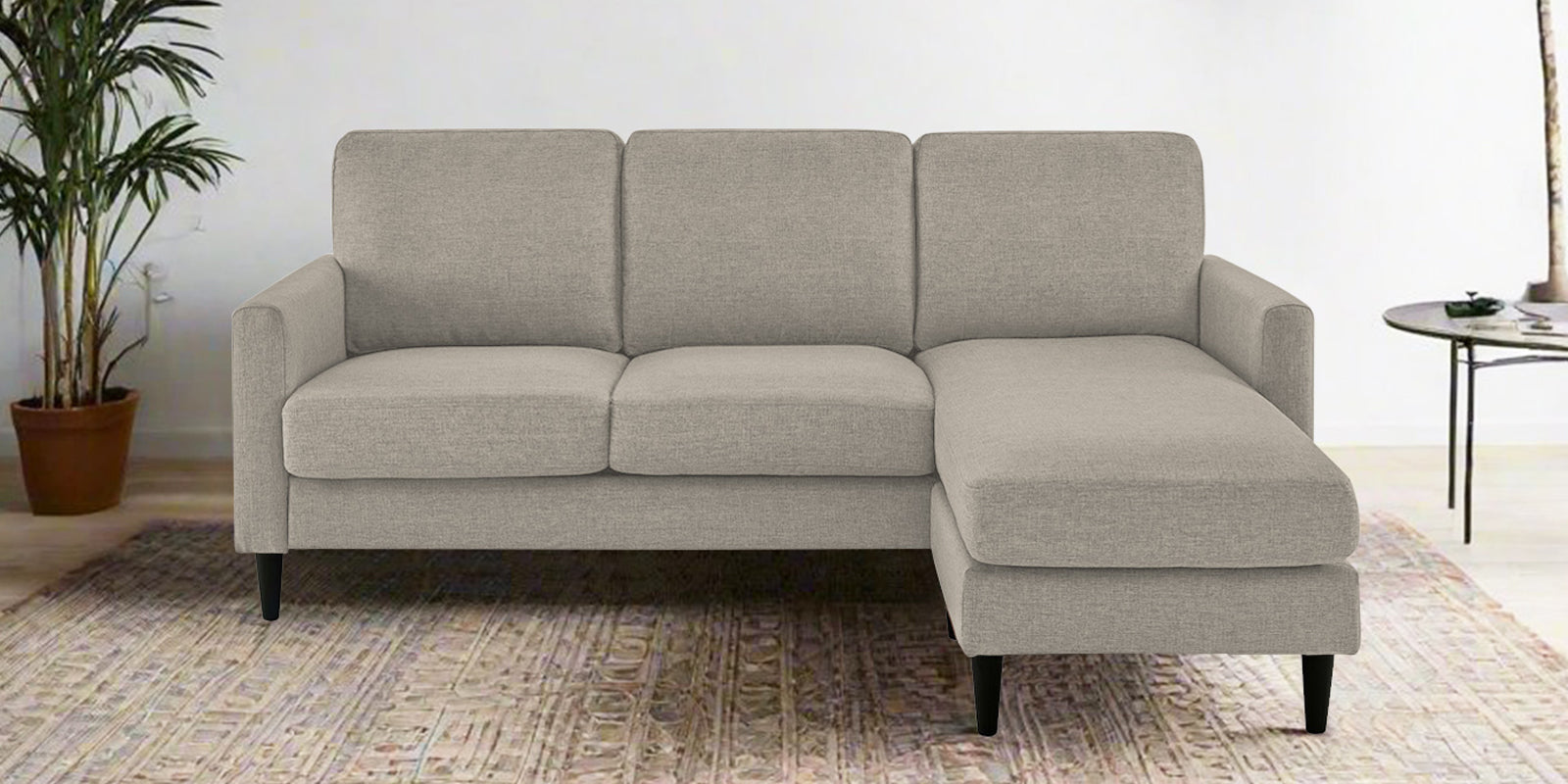 Romie Fabric LHS Sectional Sofa (2+Lounger) In Ash Grtey Colour - Febonic Living