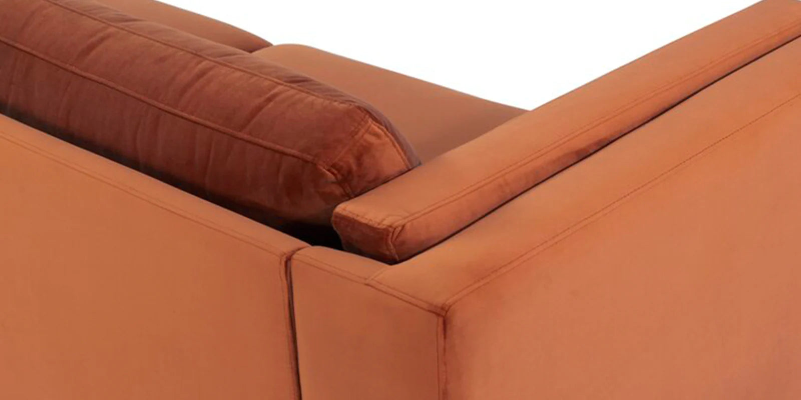 Limo Velvet 3 Seater Sofa In Tangerine orange Colour - Febonic Living
