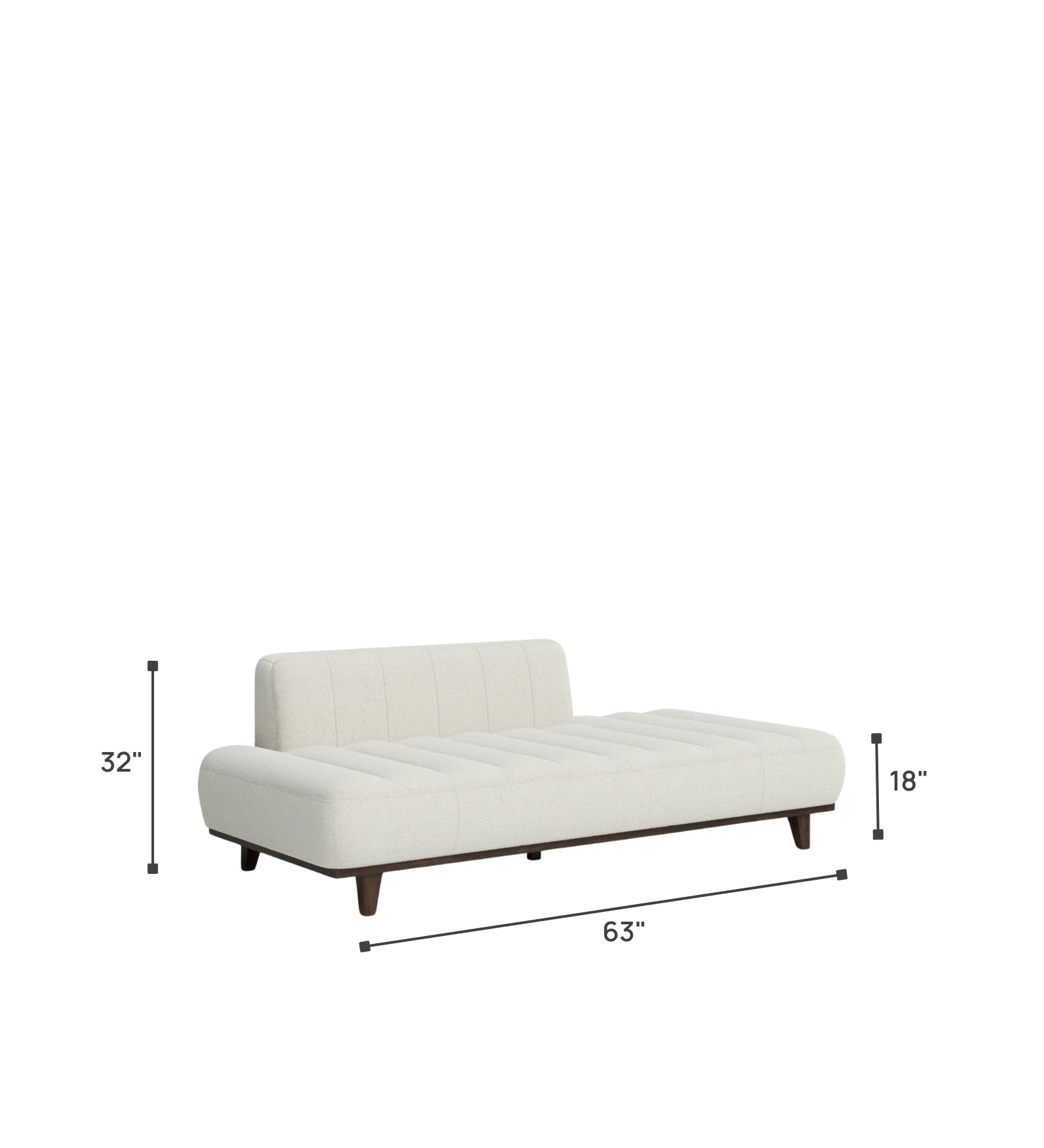 Bobby Fabric Chaise Lounger In White Plain Colour - Febonic Living