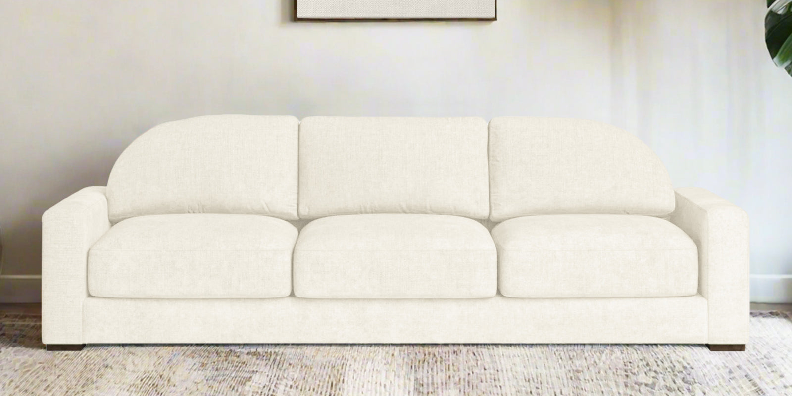 Dara Fabric 3 Seater Sofa In Ivory Cream Colour - Febonic Living