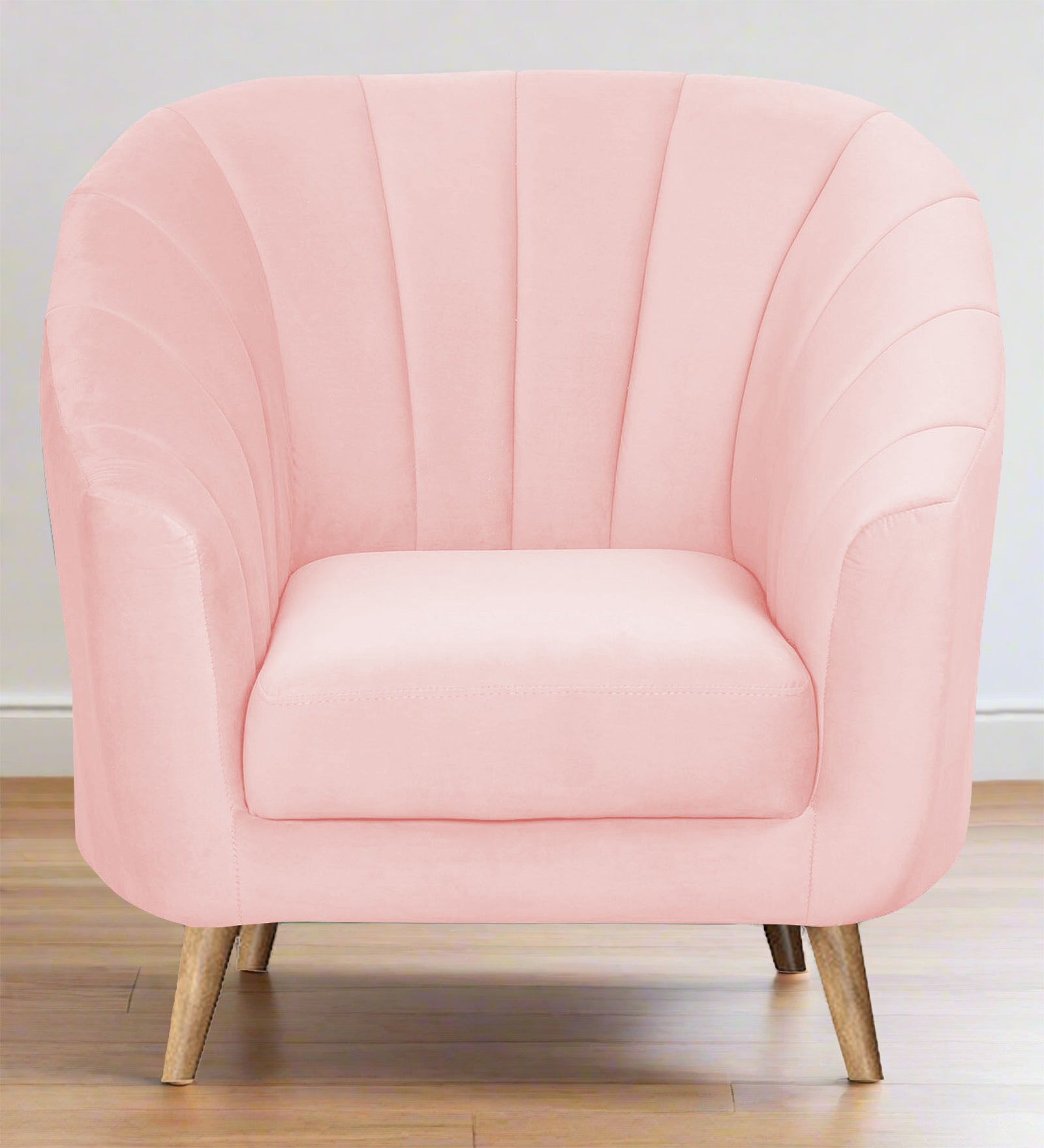 Kaylee Velvet 1 Seater Sofa In Millennial Pink Colour - Febonic Living