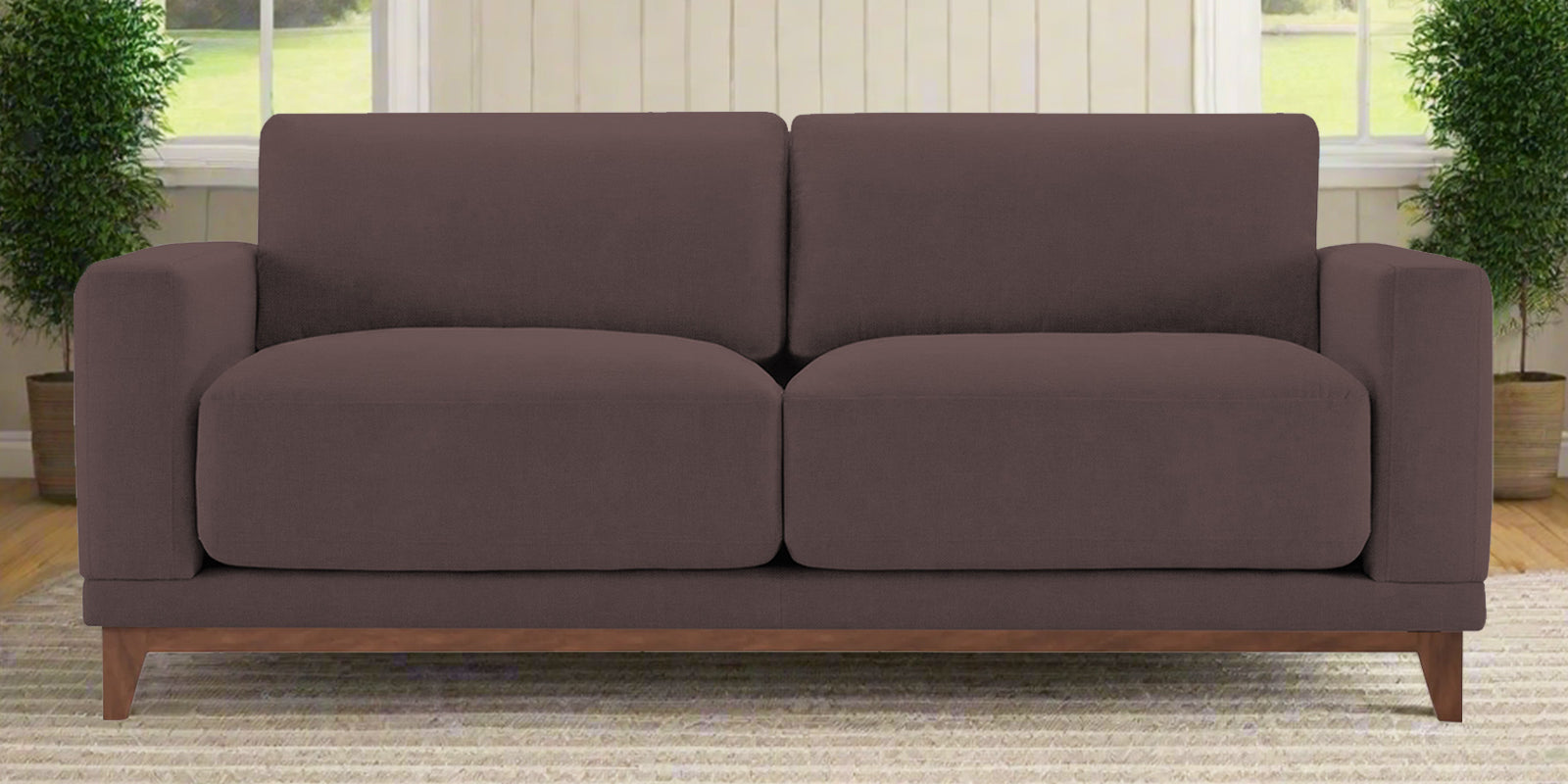 Esha Fabric 2 Seater Sofa In Night Brown Colour - Febonic Living