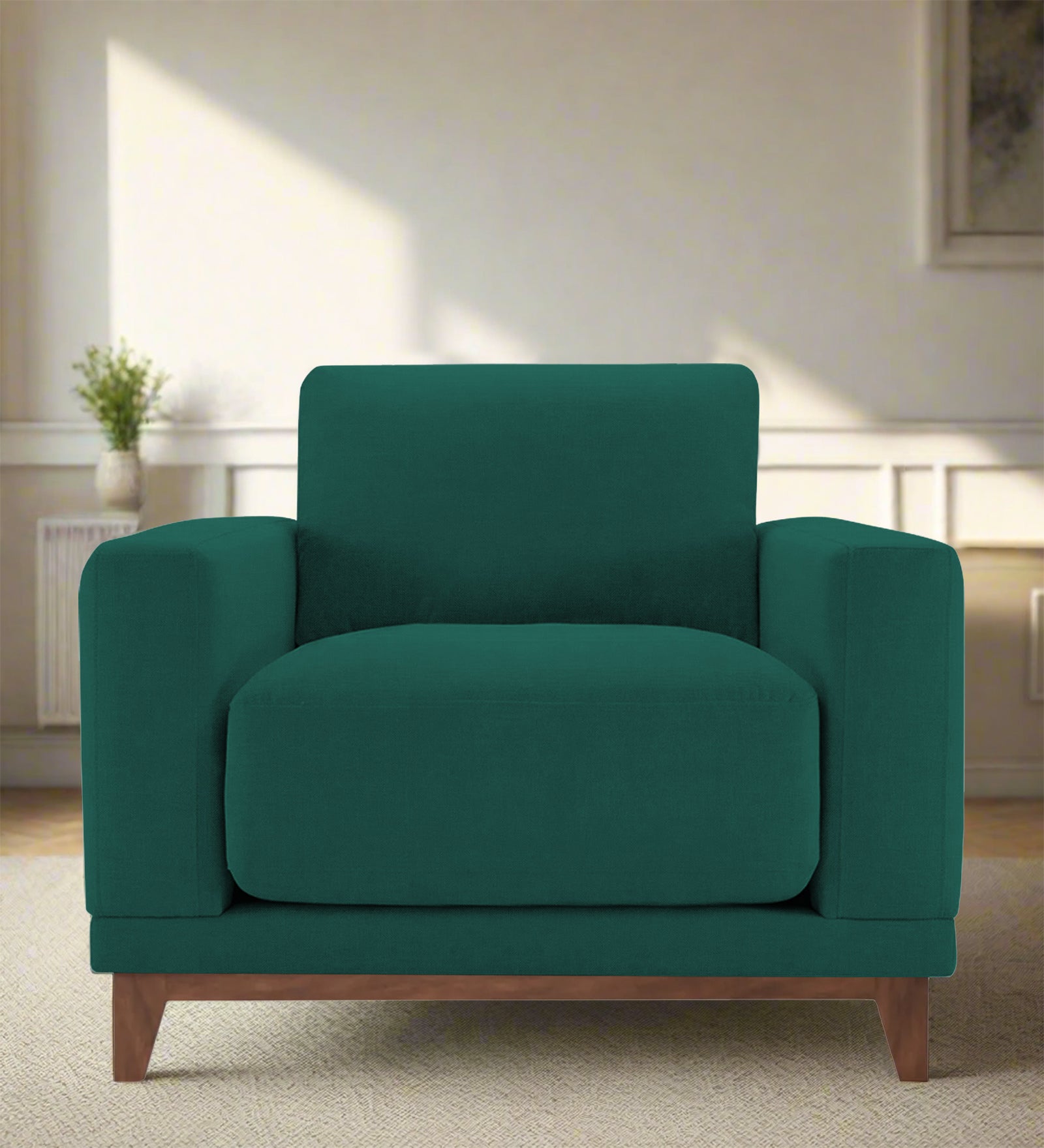 Esha Fabric 1 Seater Sofa In Sage Green Colour - Febonic Living