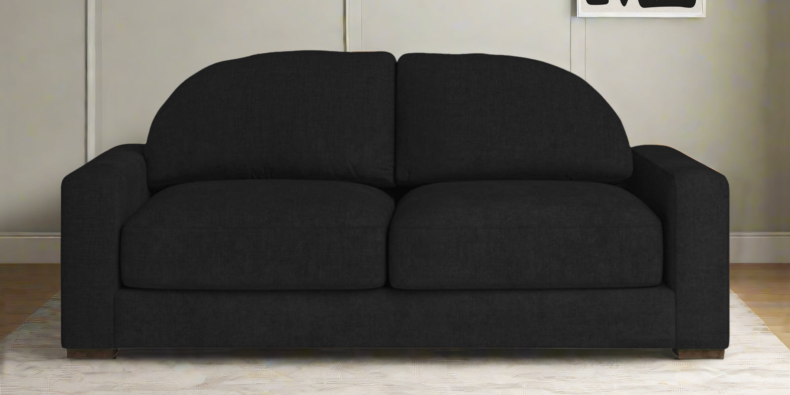 Dara Fabric 2 Seater Sofa In Zed Black Colour - Febonic Living
