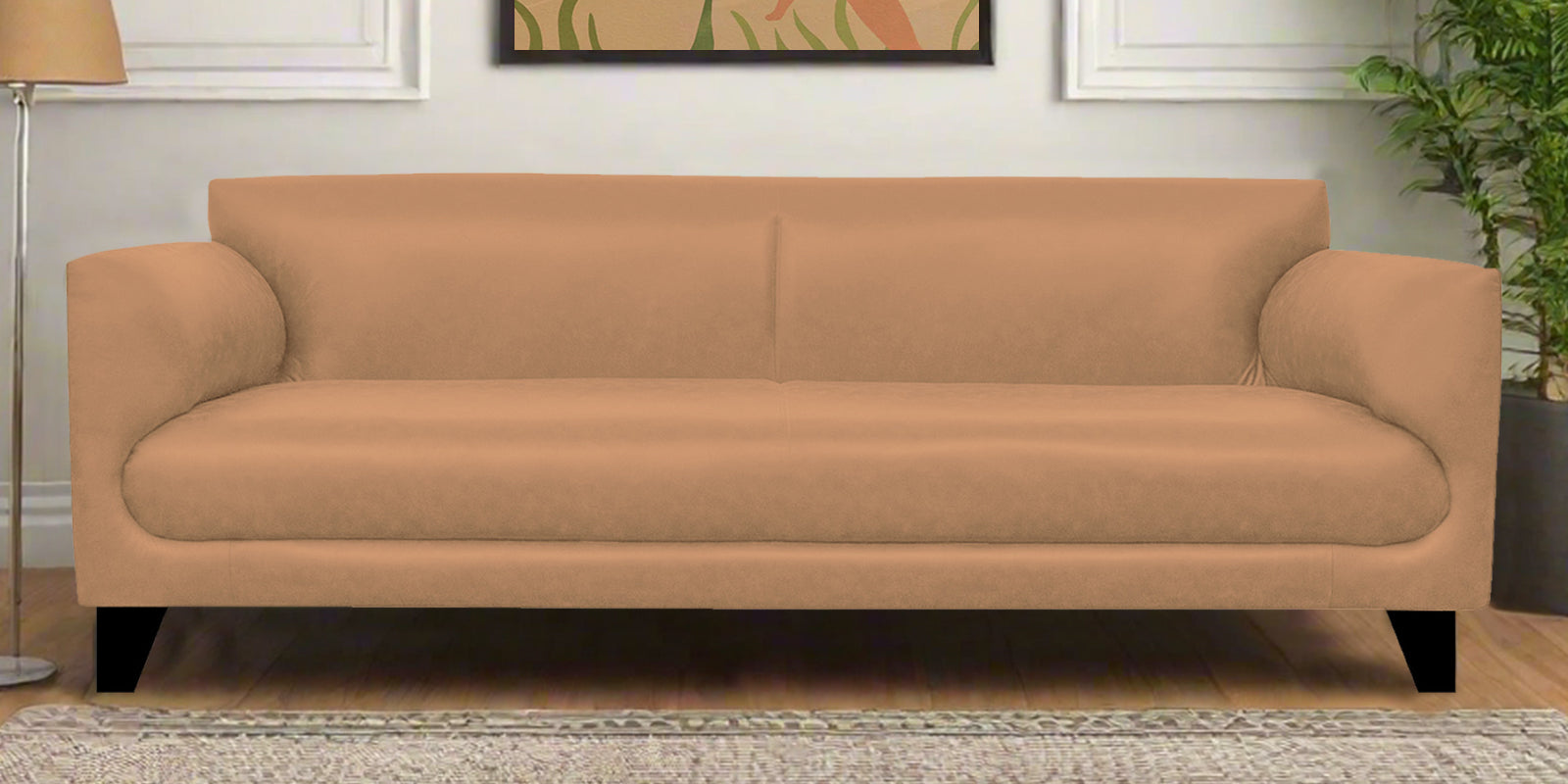 Convi Leatherette 3 Seater Sofa In Sepia Beige Colour - Febonic Living