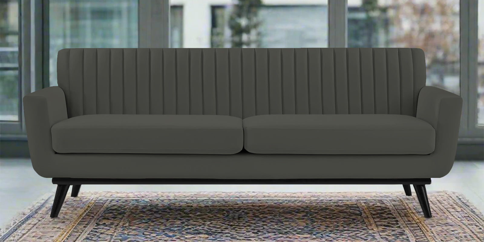 Tucker Velvet 3 Seater Sofa In Hory Grey Colour - Febonic Living