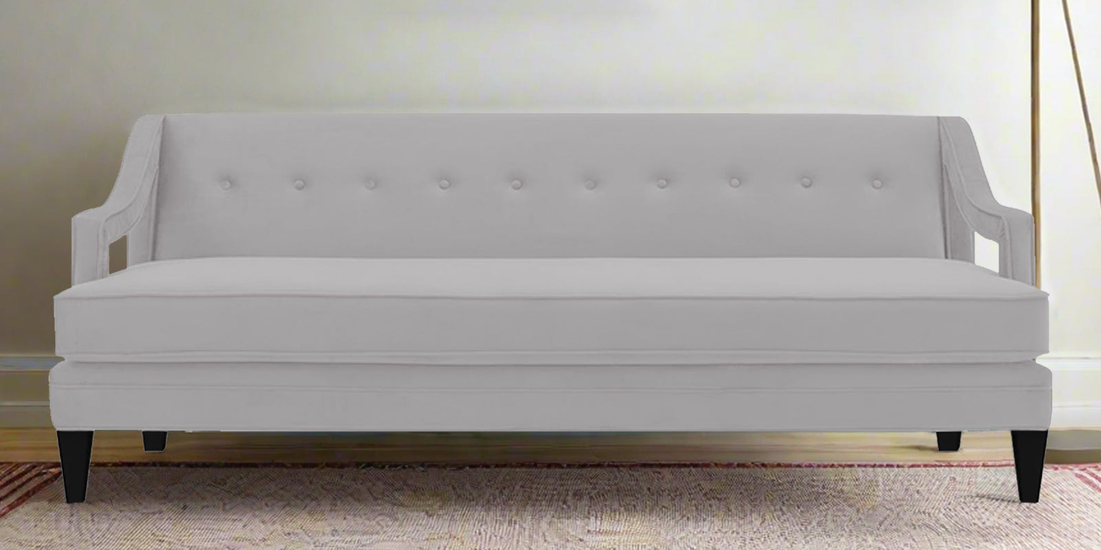 Daffy Velvet 3 Seater Sofa In Concrete Grey Colour - Febonic Living