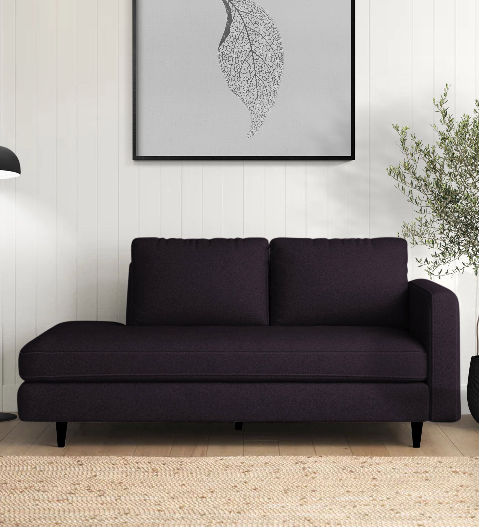 Alitza Fabric LHS Chaise Lounger In Cara Brown Colour - Febonic Living