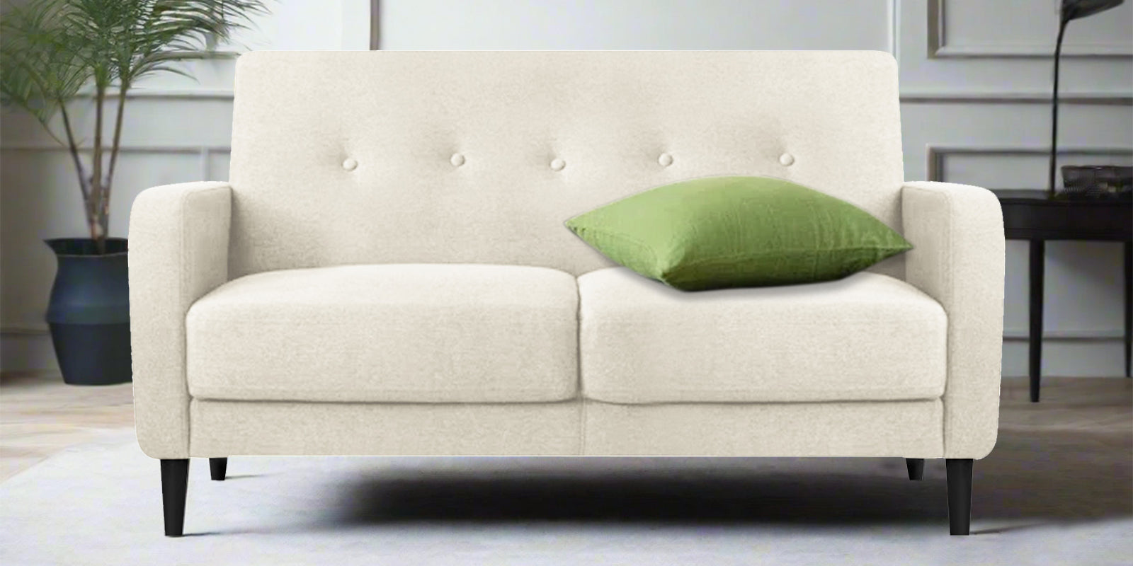 Marq Fabric 2 Seater Sofa In Ivory Cream Colour - Febonic Living