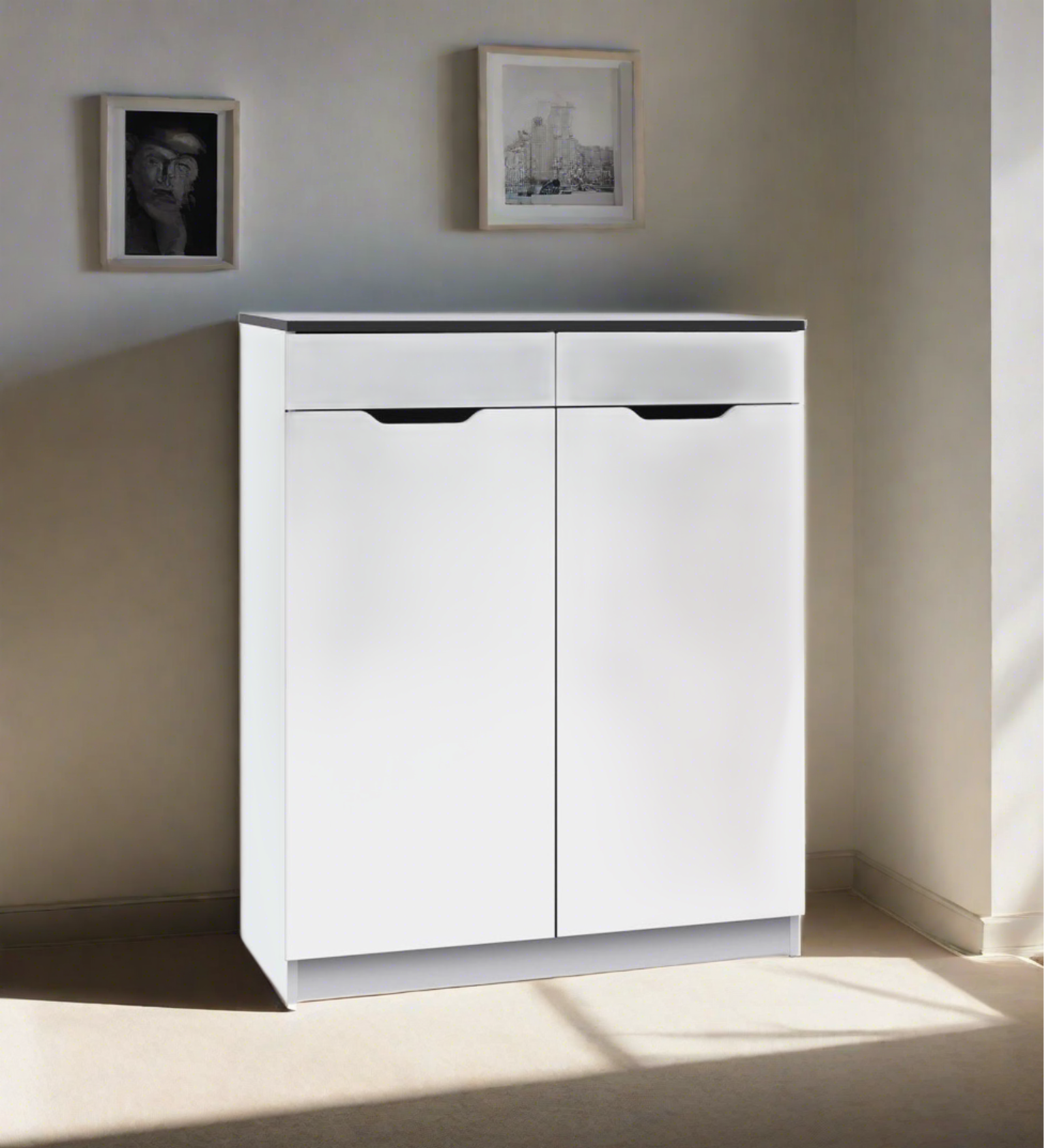 Savel Shoe Rack In Frosty White Finish - Febonic Living