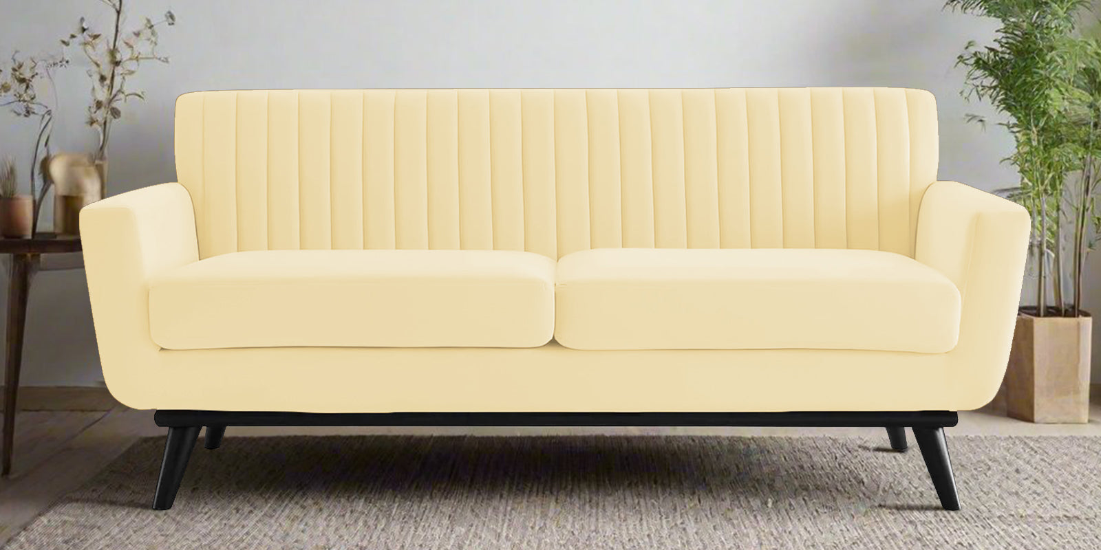 Tucker Velvet 2 Seater Sofa In Sandy Beige Colour - Febonic Living