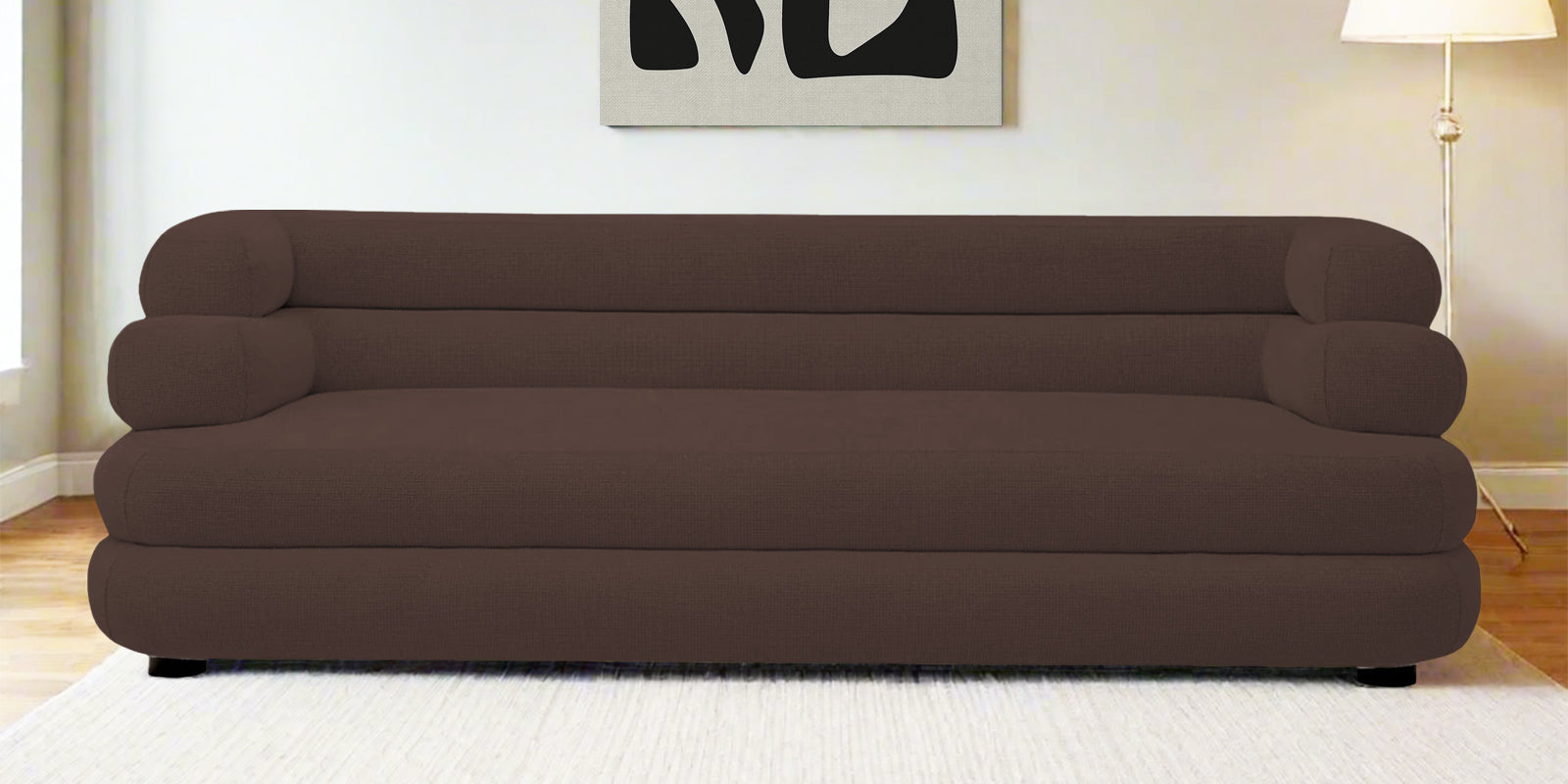 Wener Fabric 3 Seater Sofa In Caramel Brown Colour - Febonic Living