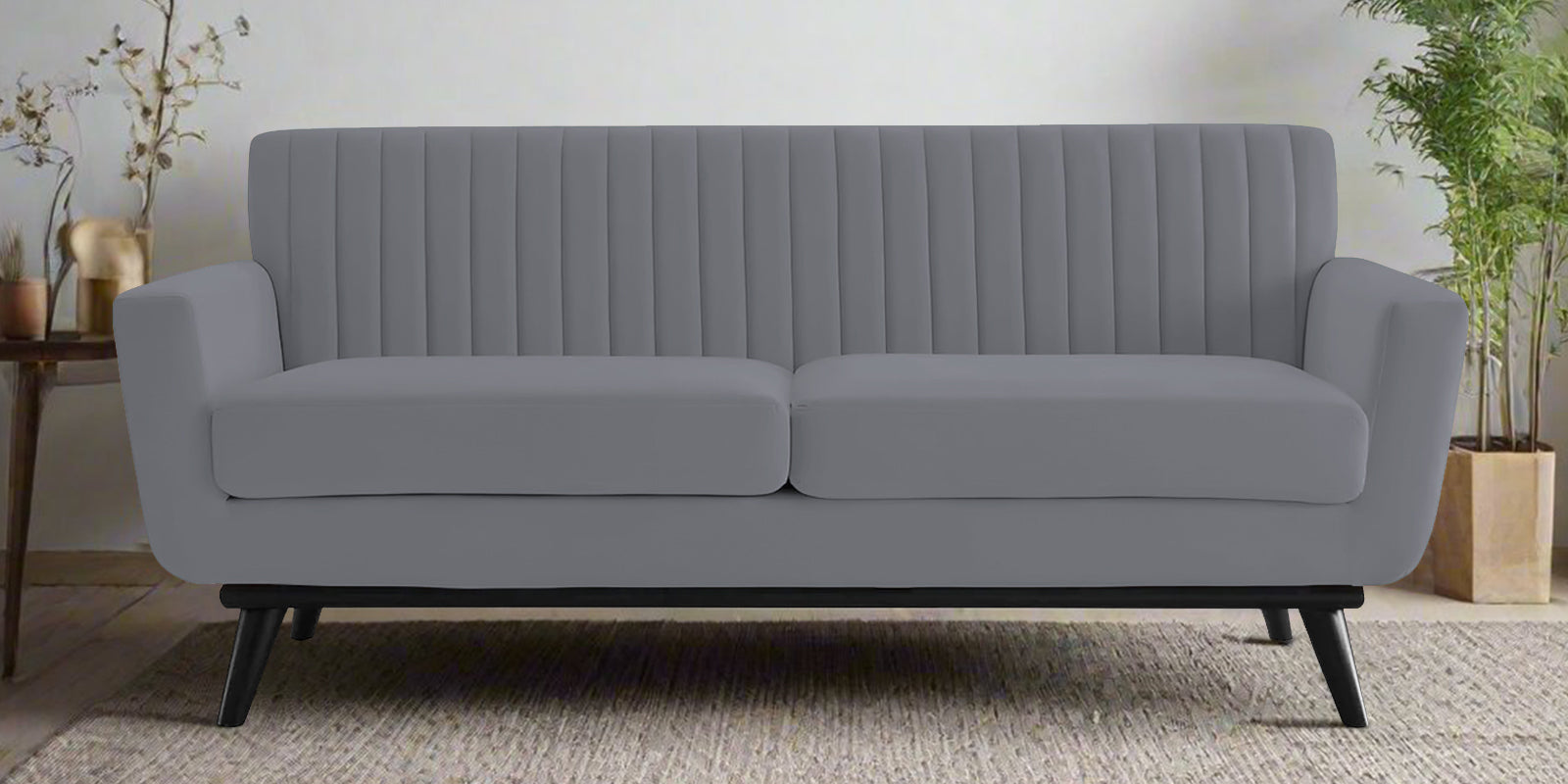 Tucker Velvet 2 Seater Sofa In Pubble Grey Colour - Febonic Living