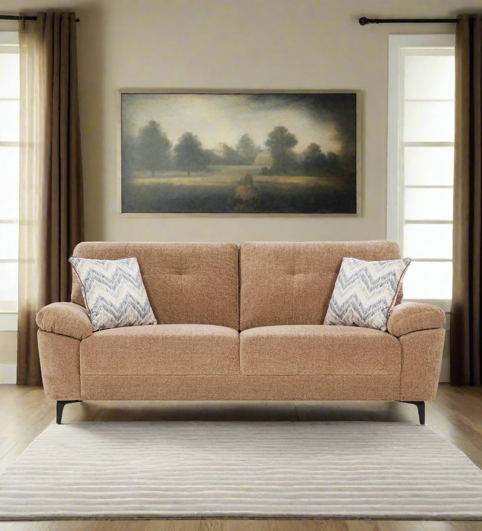 Amsterdam Fabric 3 Seater Sofa In Cosmic Beige Colour - Febonic Living