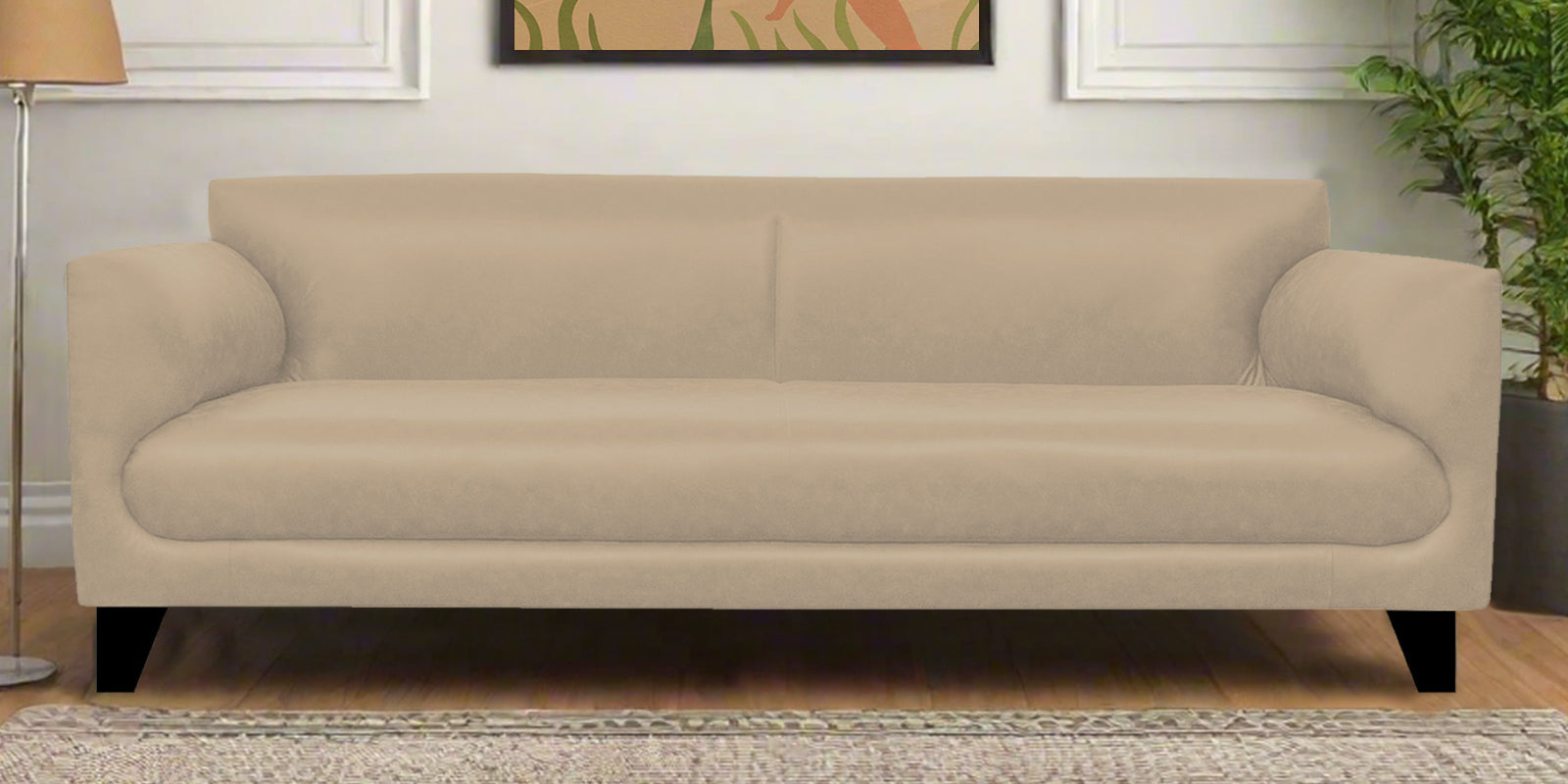 Convi Leatherette 3 Seater Sofa in Tan Beige Colour