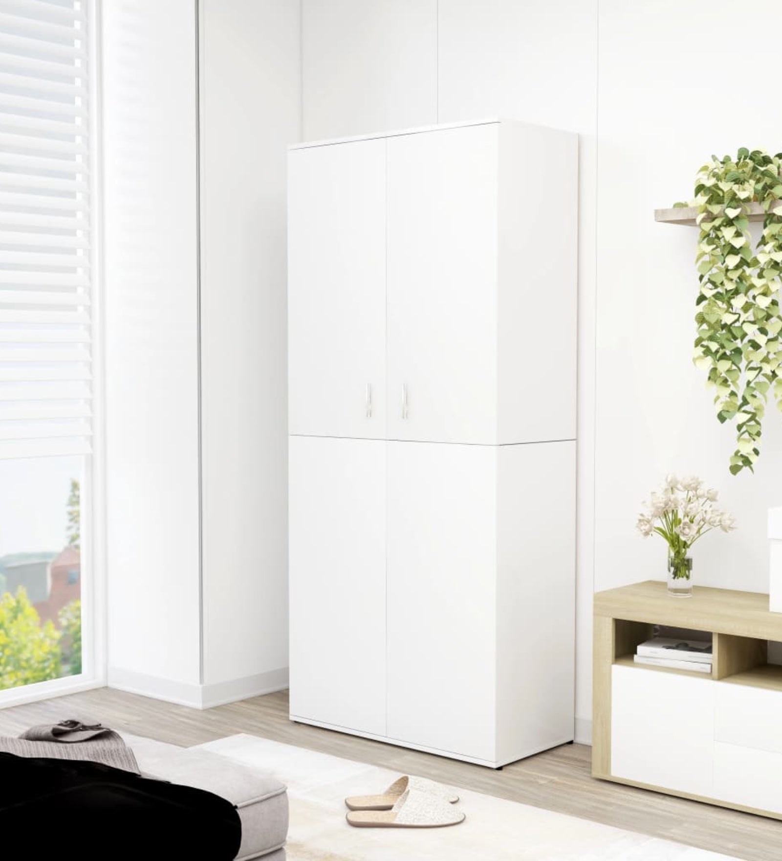 Zaya Shoe Rack In Frosty White Finish - Febonic Living