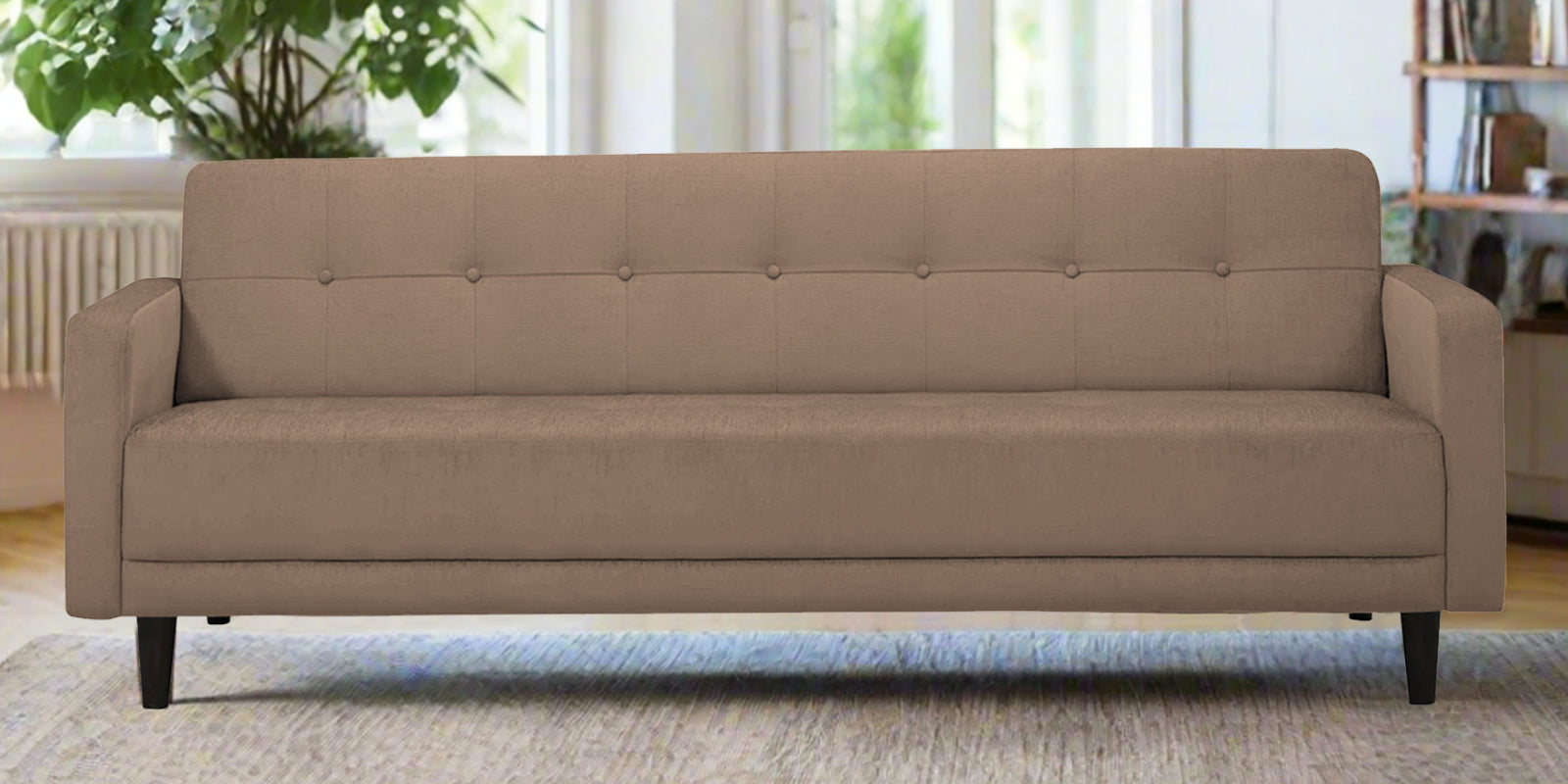 Noha Fabric 3 Seater Sofa In Cookie Beige Colour