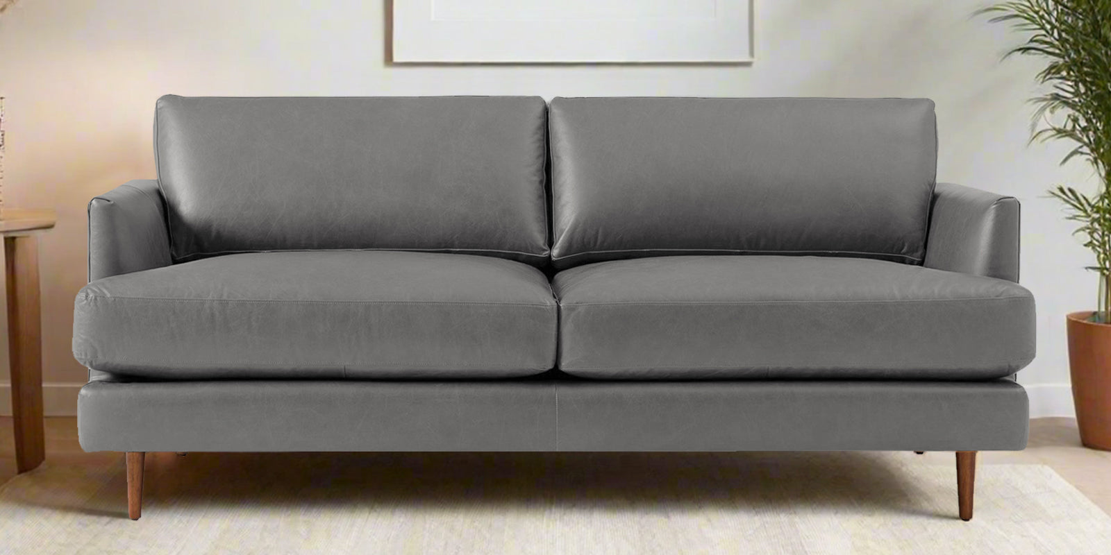 Sterio Leatherette 2 Seater Sofa In Dim Grey Colour - Febonic Living