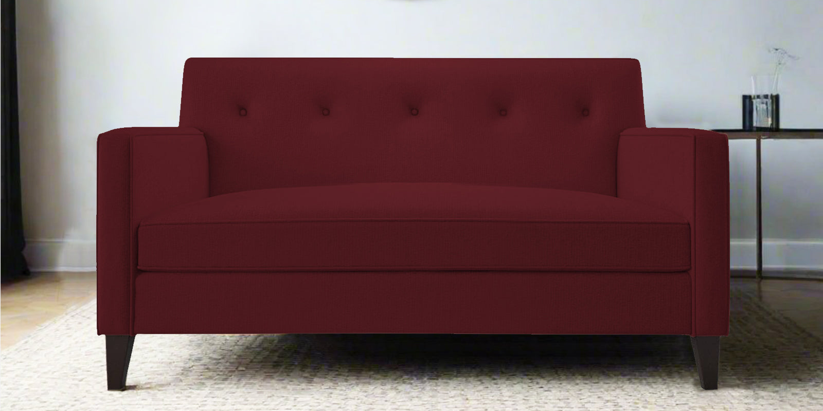 Miller Fabric 2 Seater Sofa In Blood Maroon Colour - Febonic Living