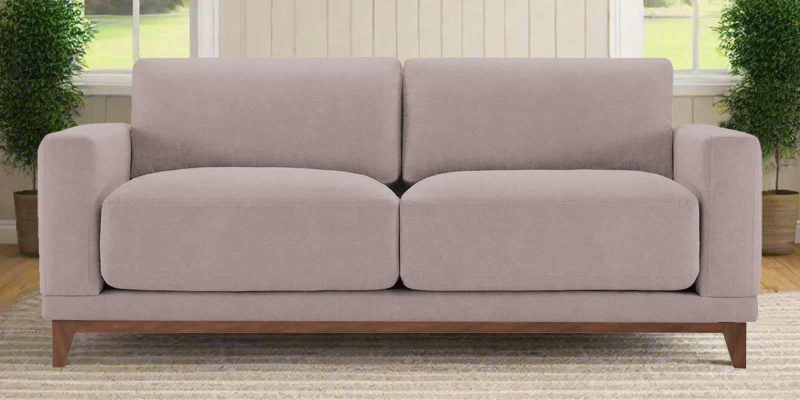 Esha Fabric 2 Seater Sofa In Almond Beige Colour - Febonic Living