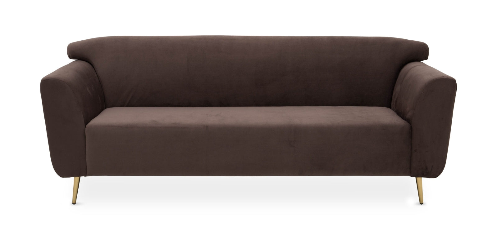 Happy Velvet 3 Seater Sofa In Mocha Brown Colour - Febonic Living